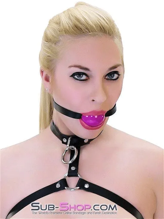 0197A      Classic Ball Gag Strap, Violet Obsession Ball