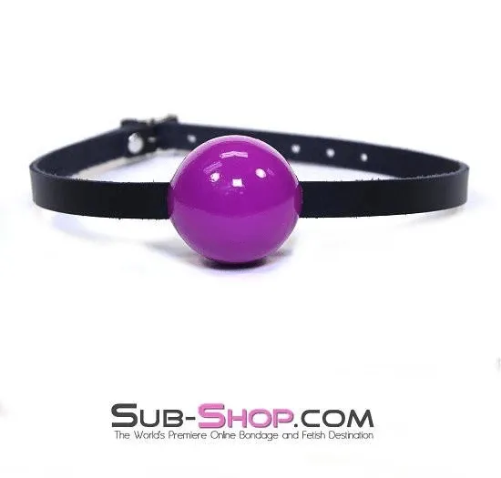 0197A      Classic Ball Gag Strap, Violet Obsession Ball