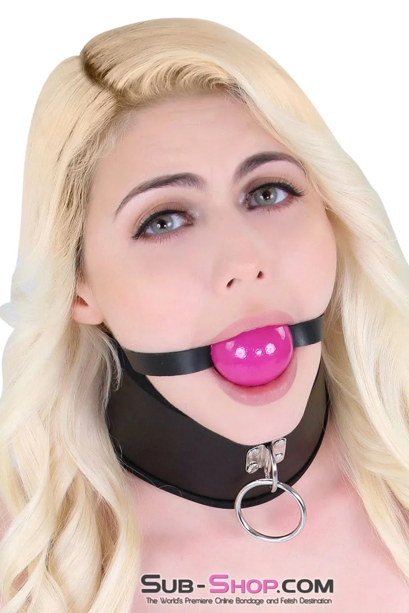 0197A      Classic Ball Gag Strap, Violet Obsession Ball