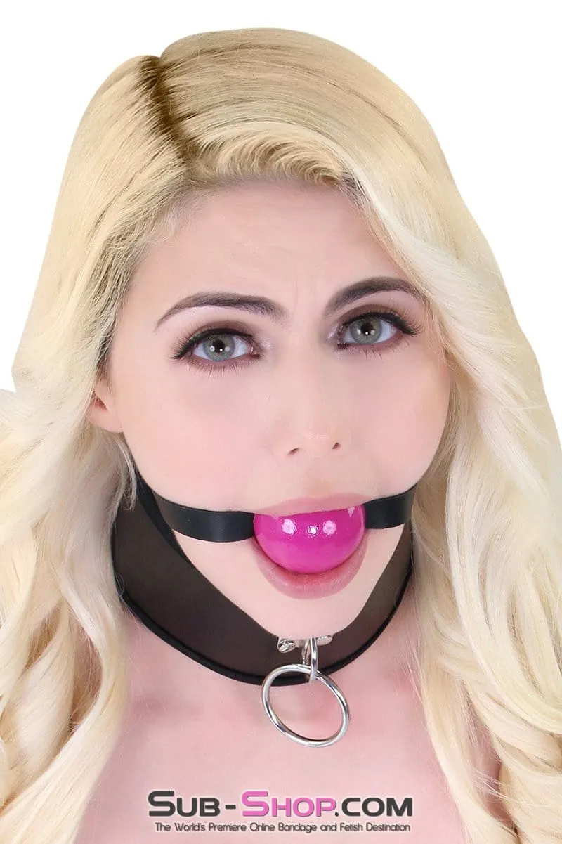 0197A      Classic Ball Gag Strap, Violet Obsession Ball