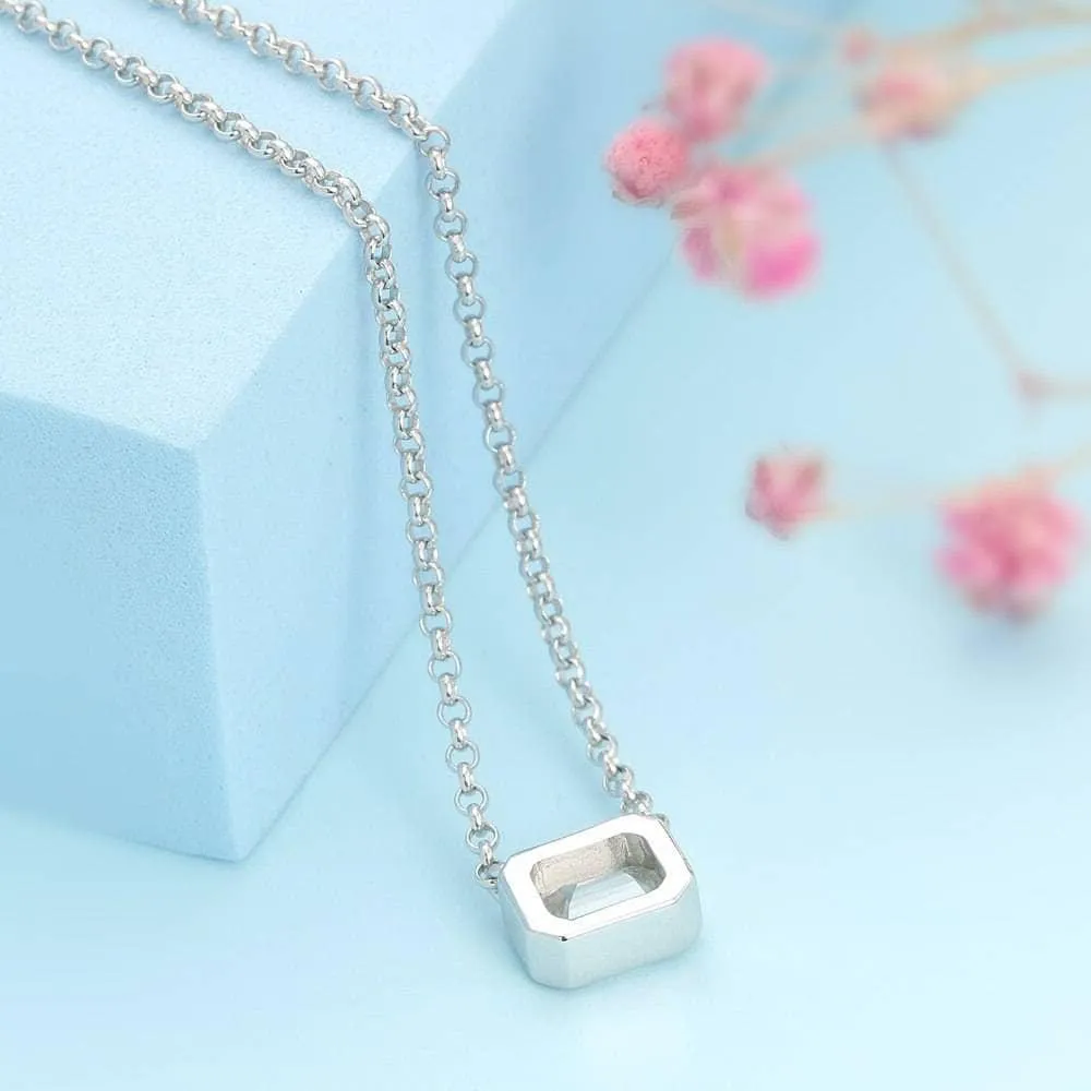 1.0 Ct Emerald Cut Diamond Pendant Necklace