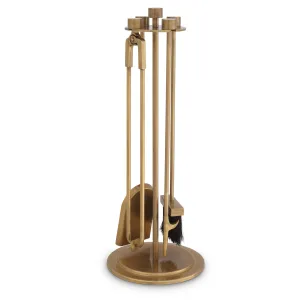 115443 - Fire Tools set Lara vintage brass finish