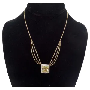 14K Gold Citrine Diamond Necklace