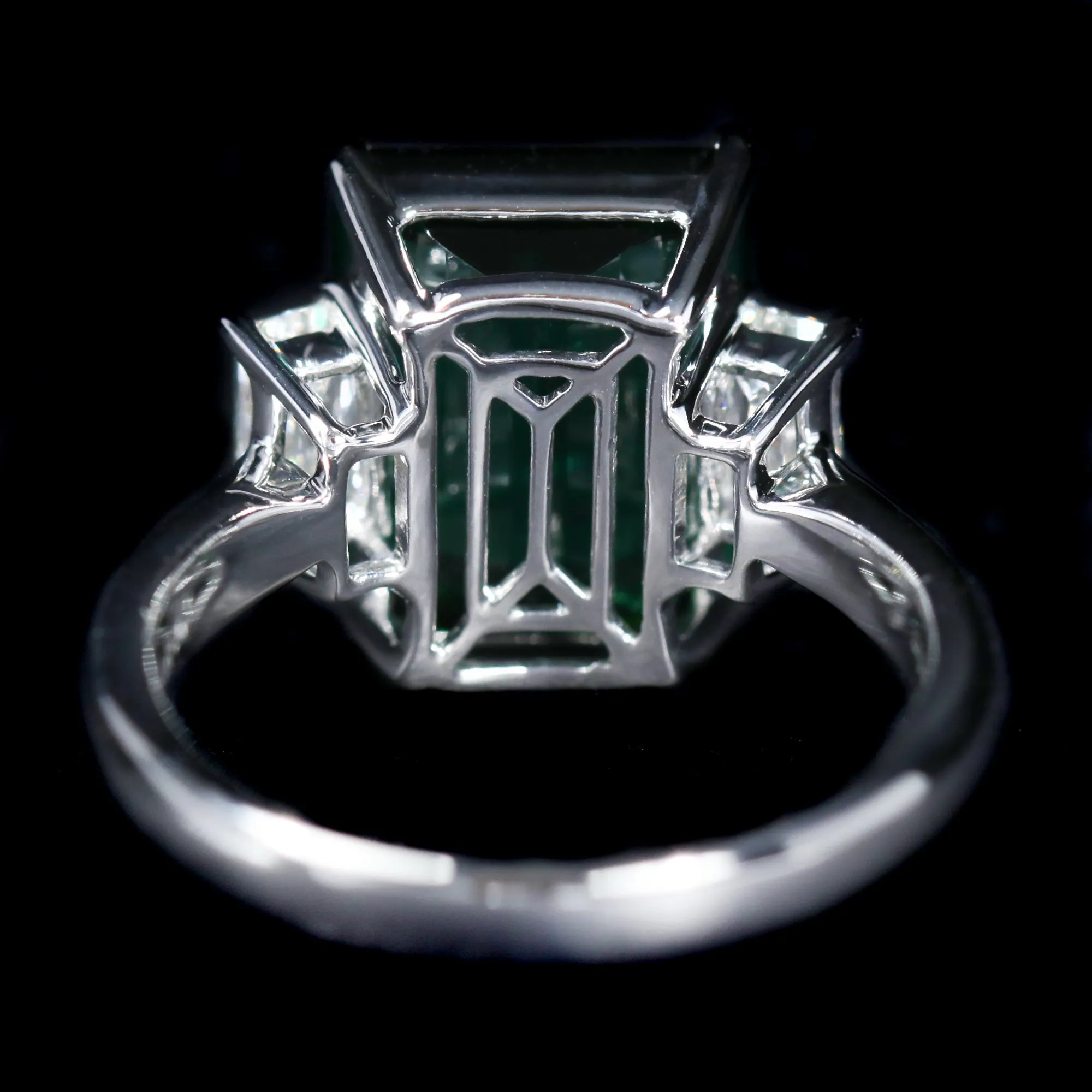 14K White Gold 5.82 Carat Tourmaline and Diamond Ring