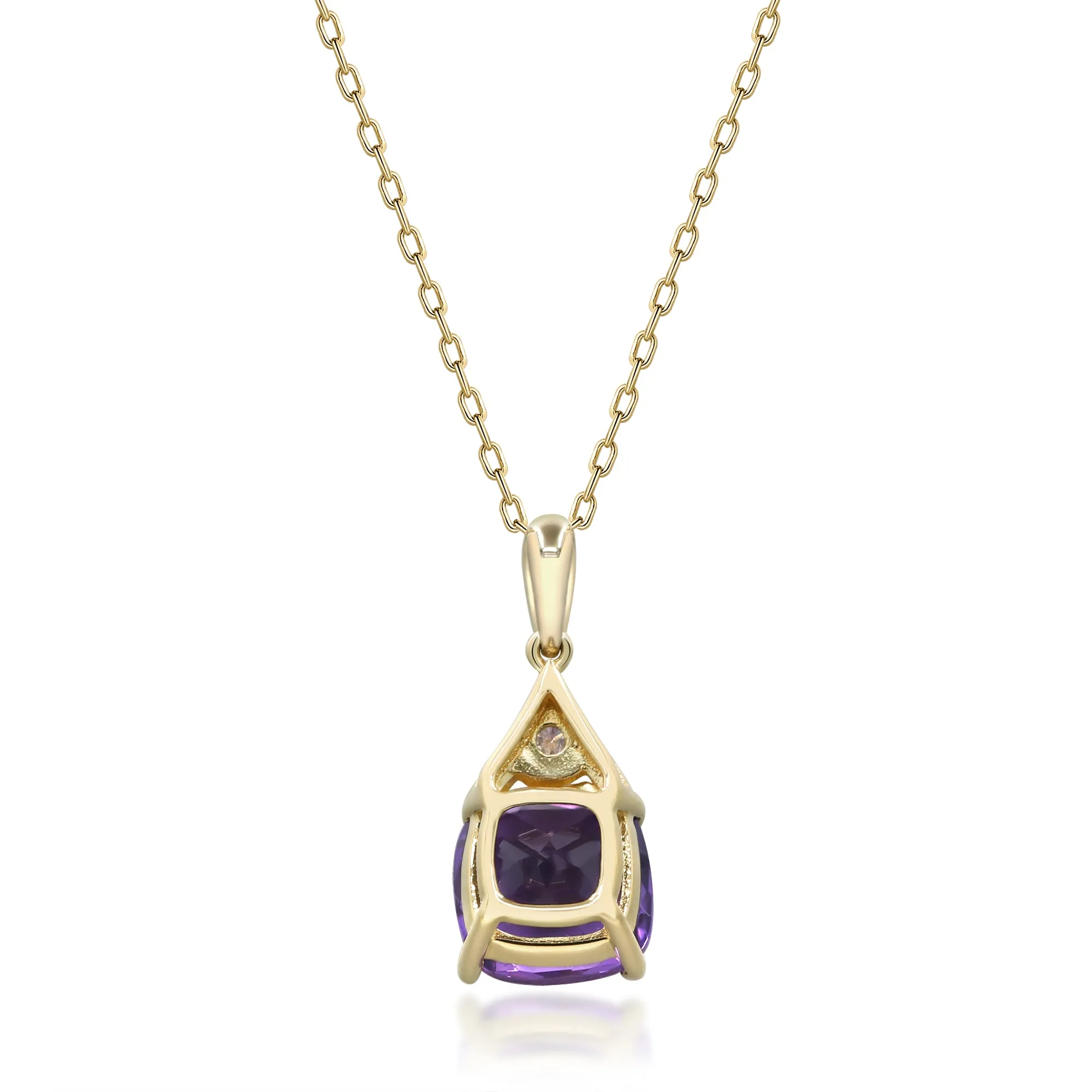 14K Yellow Gold Amethyst Pendant