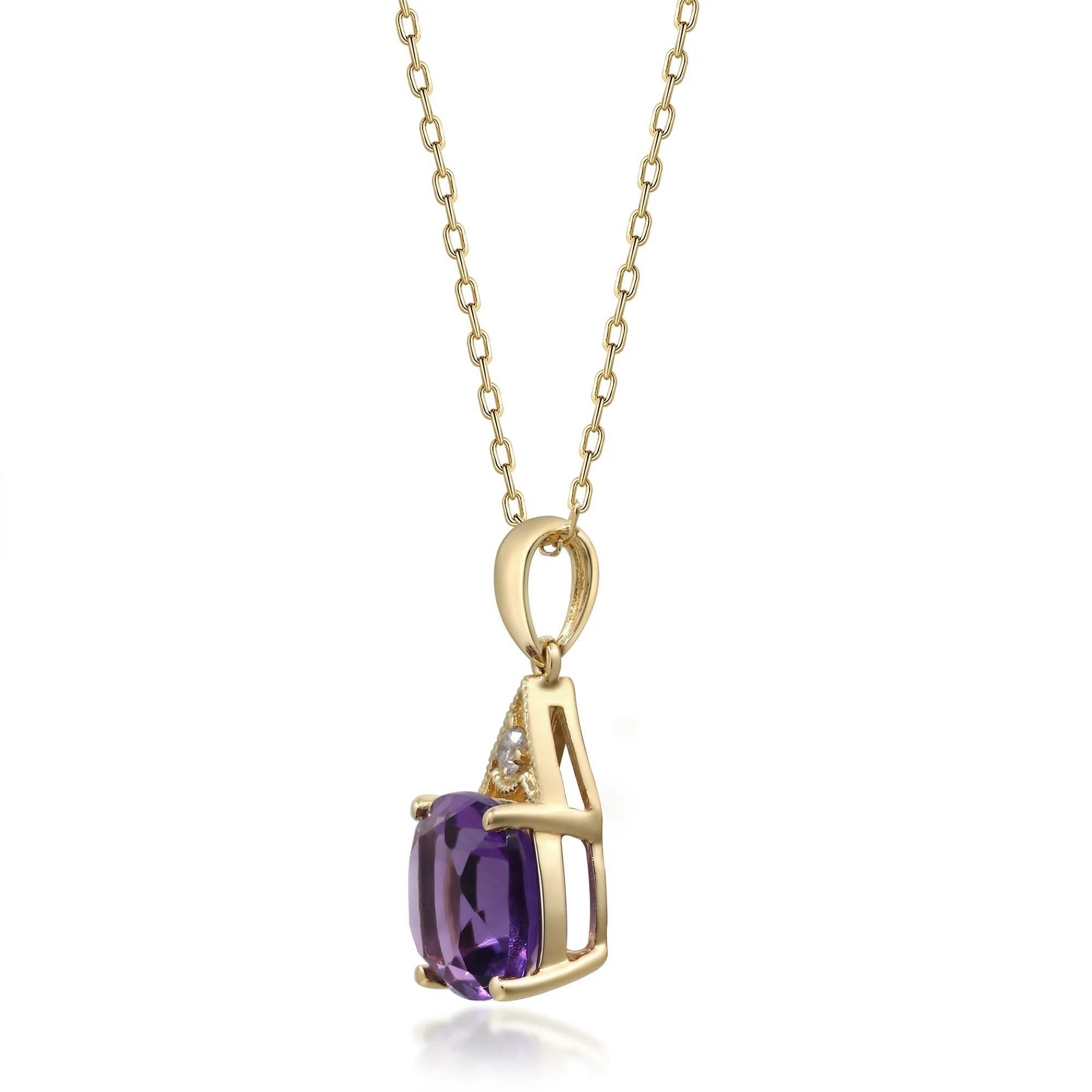14K Yellow Gold Amethyst Pendant