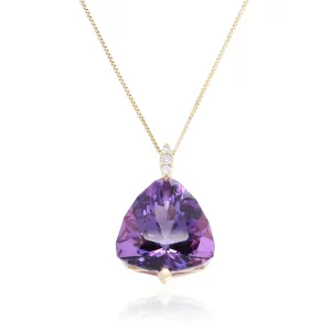 14K Yellow Gold Amethyst Pendant
