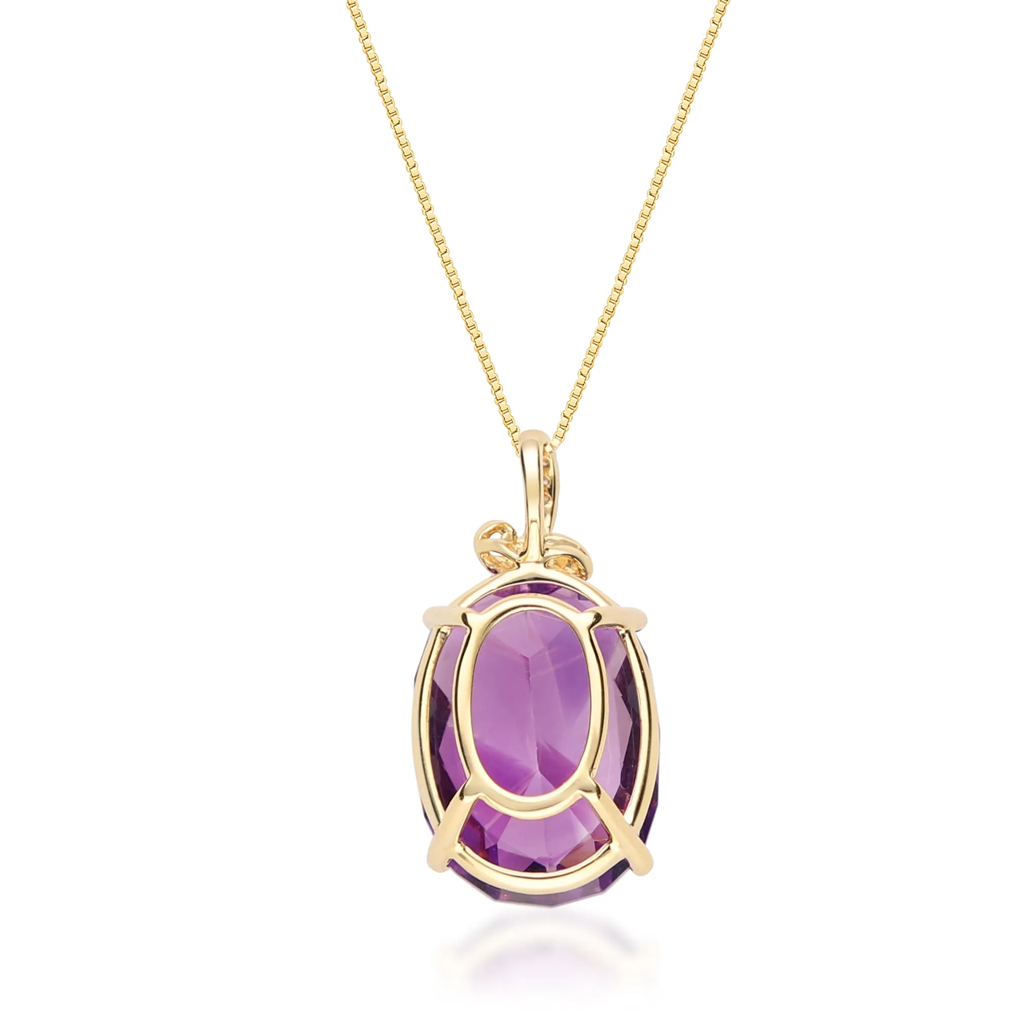 14K Yellow Gold Amethyst Pendant