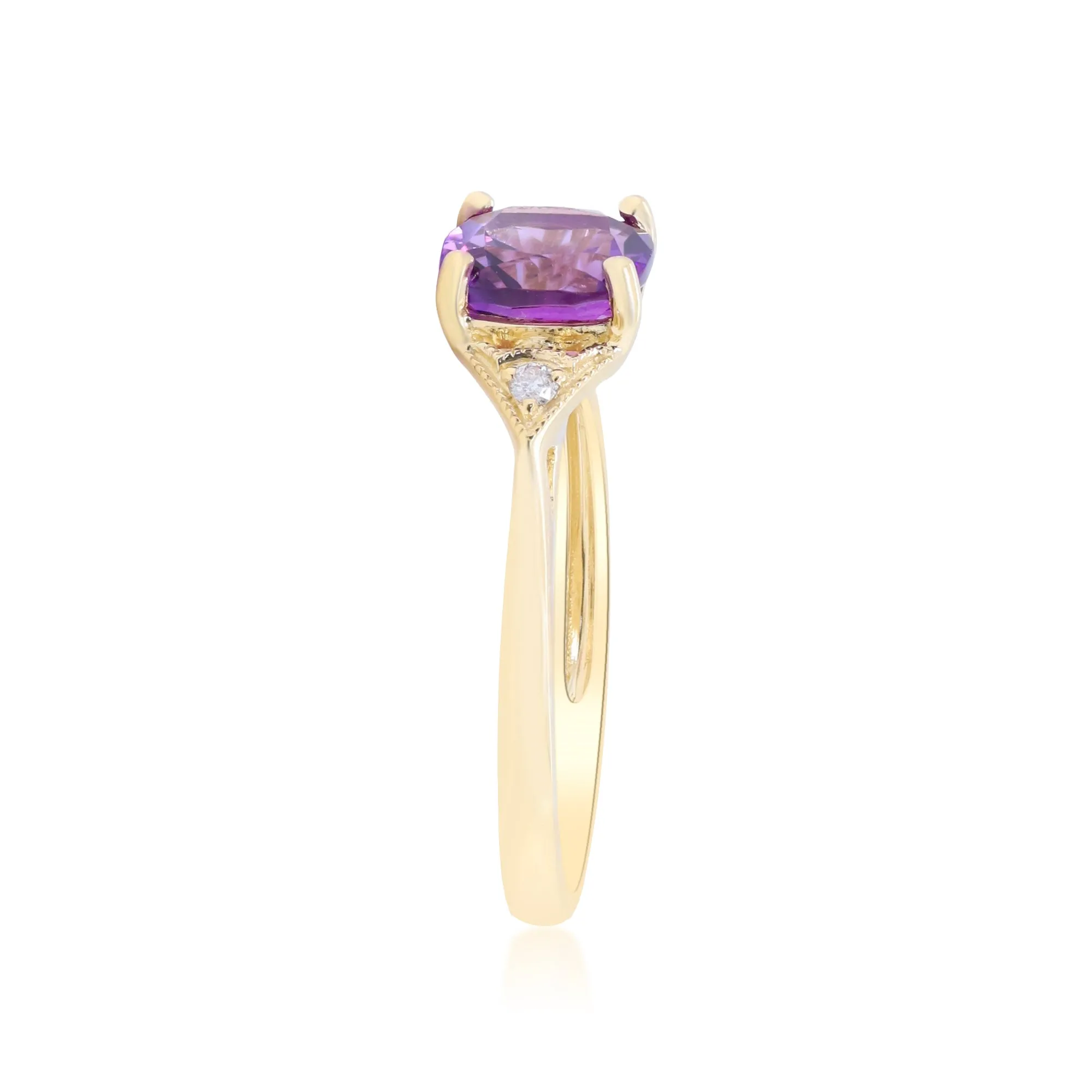 14K Yellow Gold Amethyst Ring