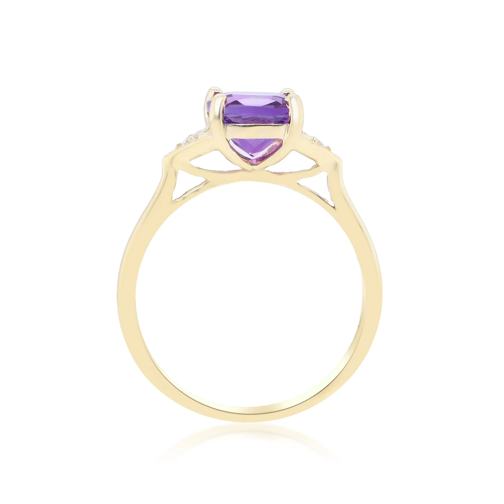 14K Yellow Gold Amethyst Ring