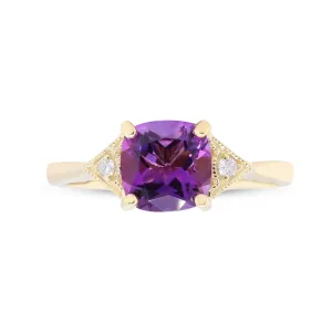 14K Yellow Gold Amethyst Ring
