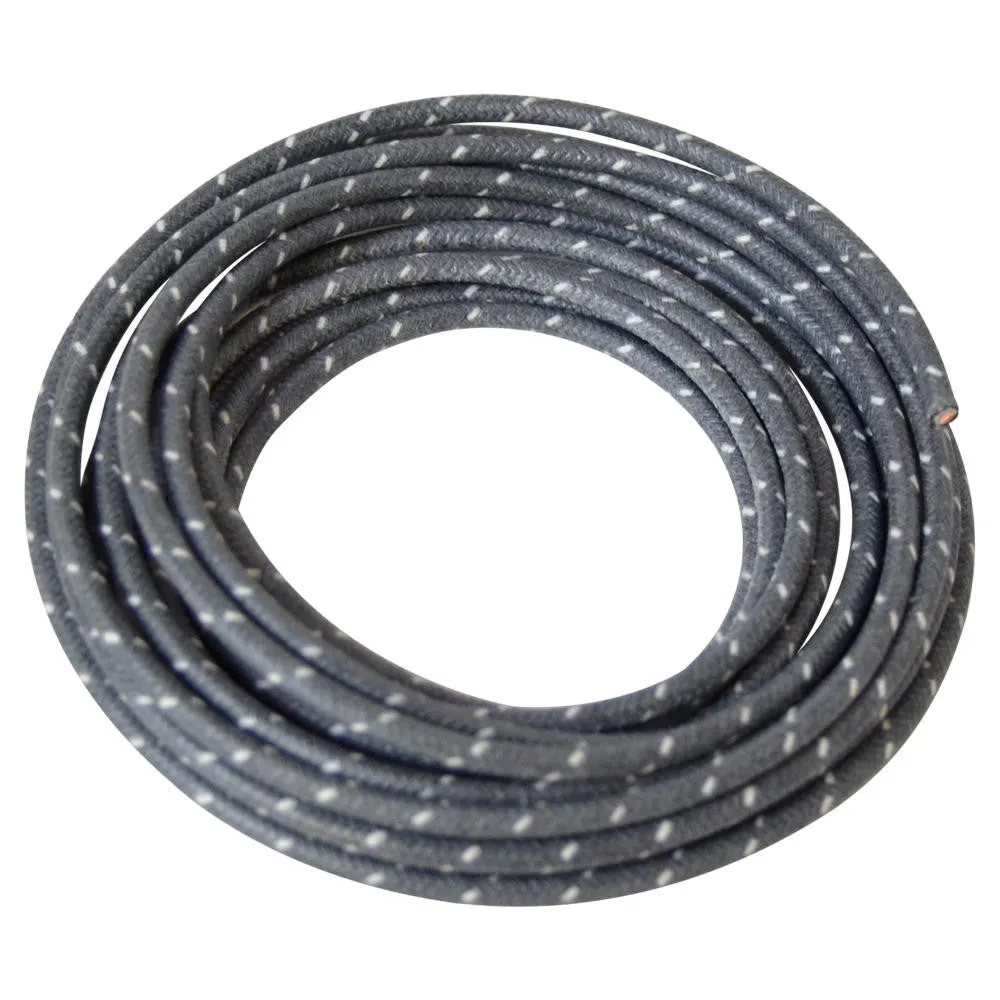 16 AWG Cloth Covered Automotive Electrical Wire - Black with 1 White Tracer - 10 FT