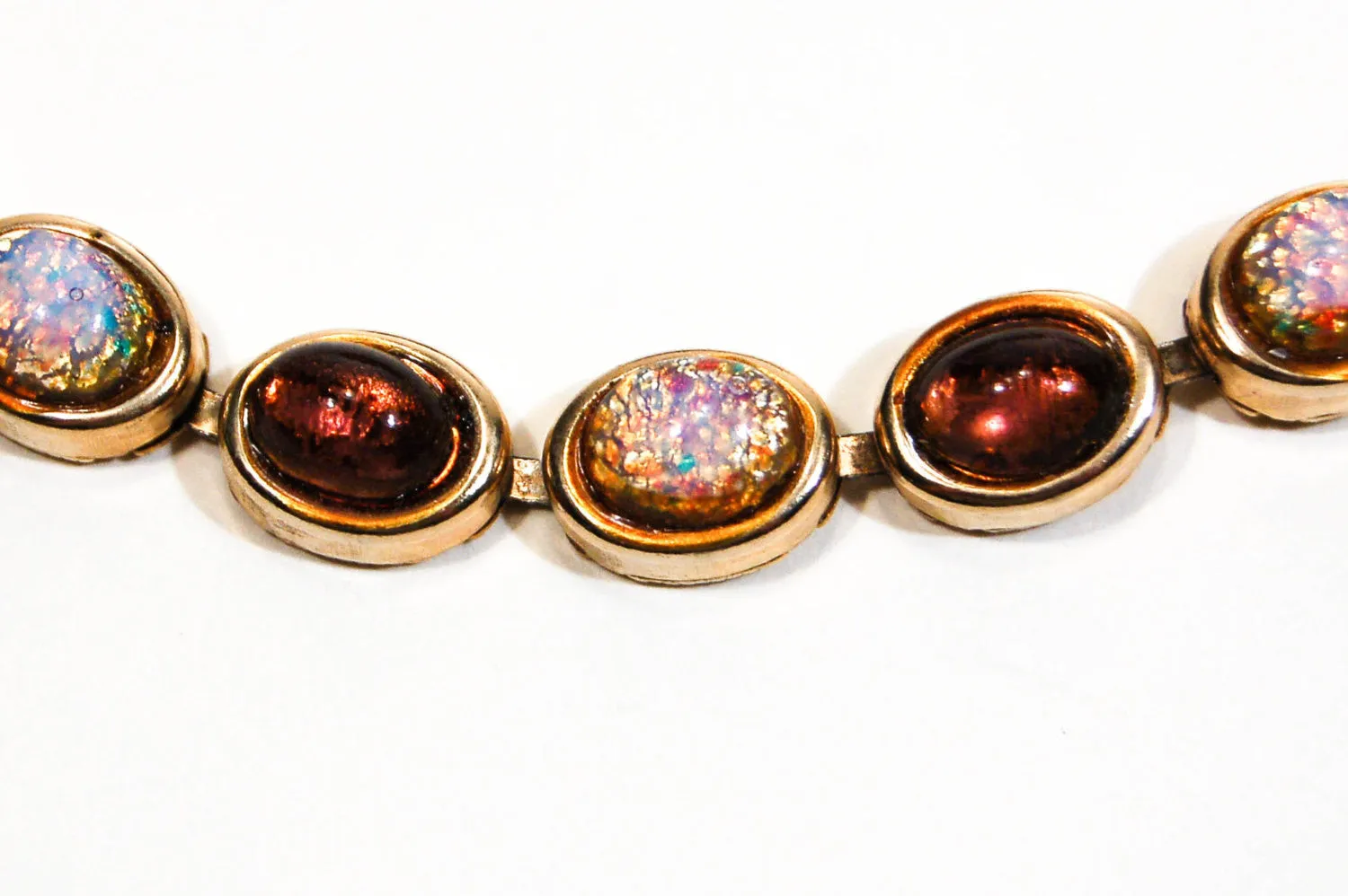 1950's Amethyst and Fire Opal Necklace and Earrings Set