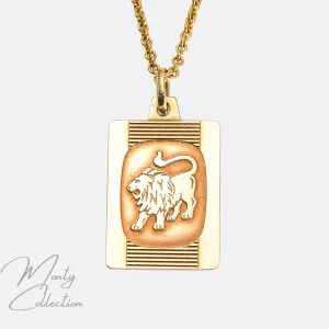 1980s Leo Zodiac Medallion