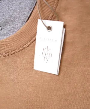$225 ELEVENTY - Cotton Camel Short Sleeve Graphic T-Shirt - M