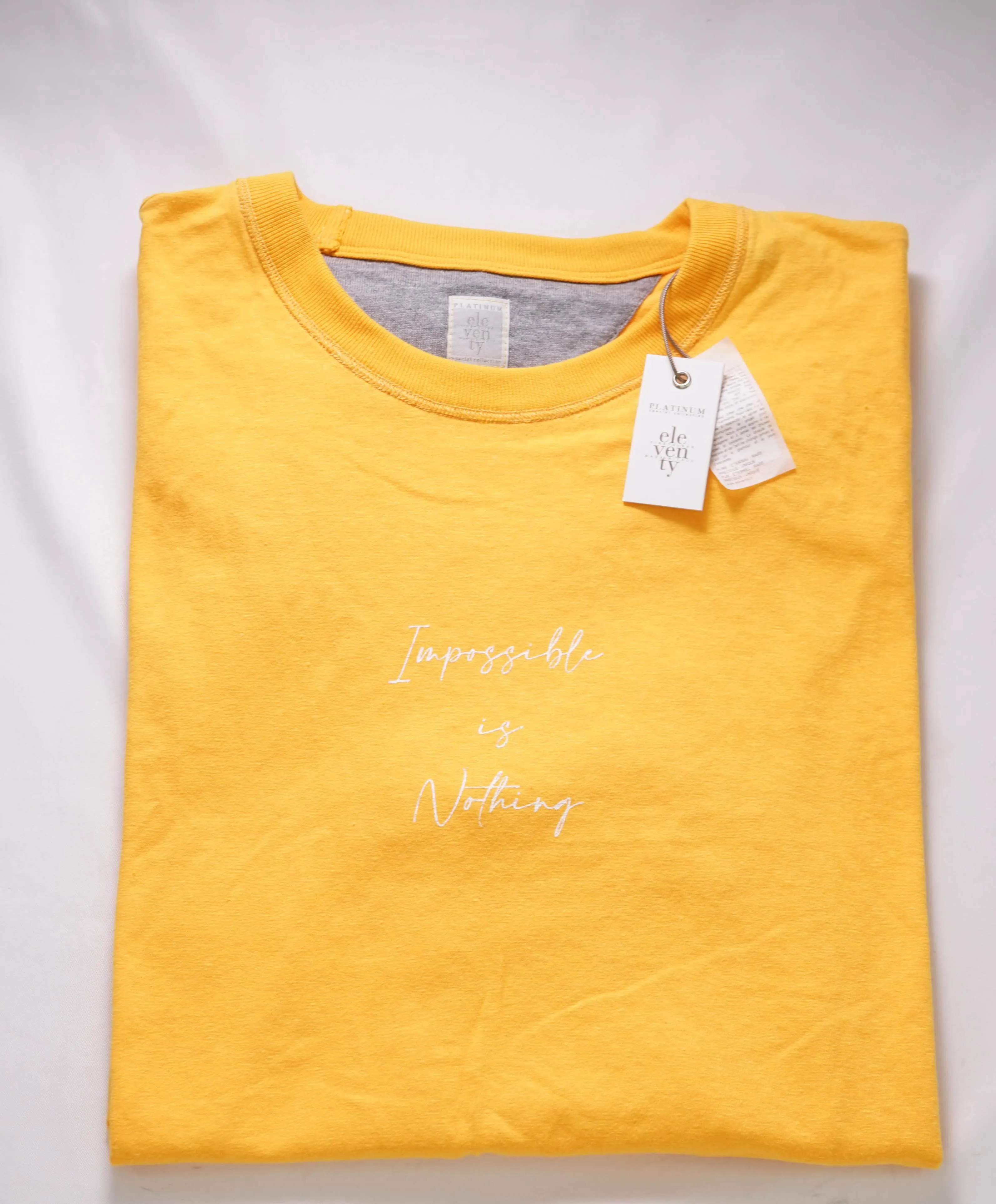 $225 ELEVENTY - Cotton Yellow Short SleeveGraphic T-Shirt - M