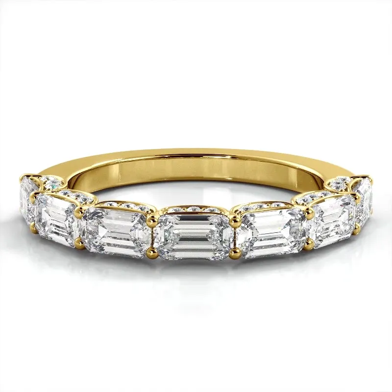 3.01 ct. Round And Emerald Diamond Wedding Band