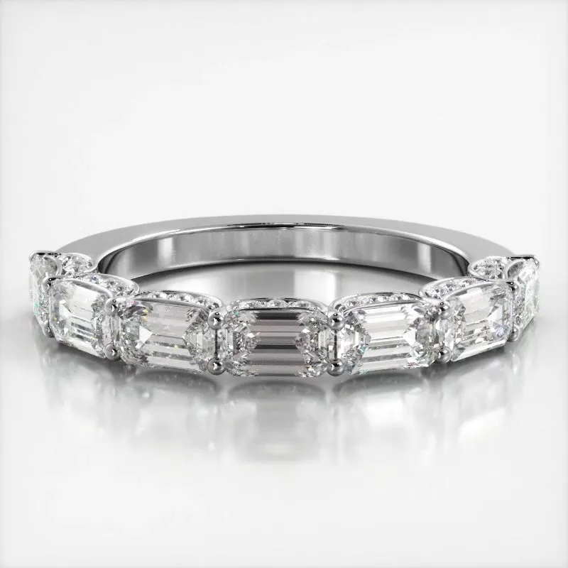 3.01 ct. Round And Emerald Diamond Wedding Band