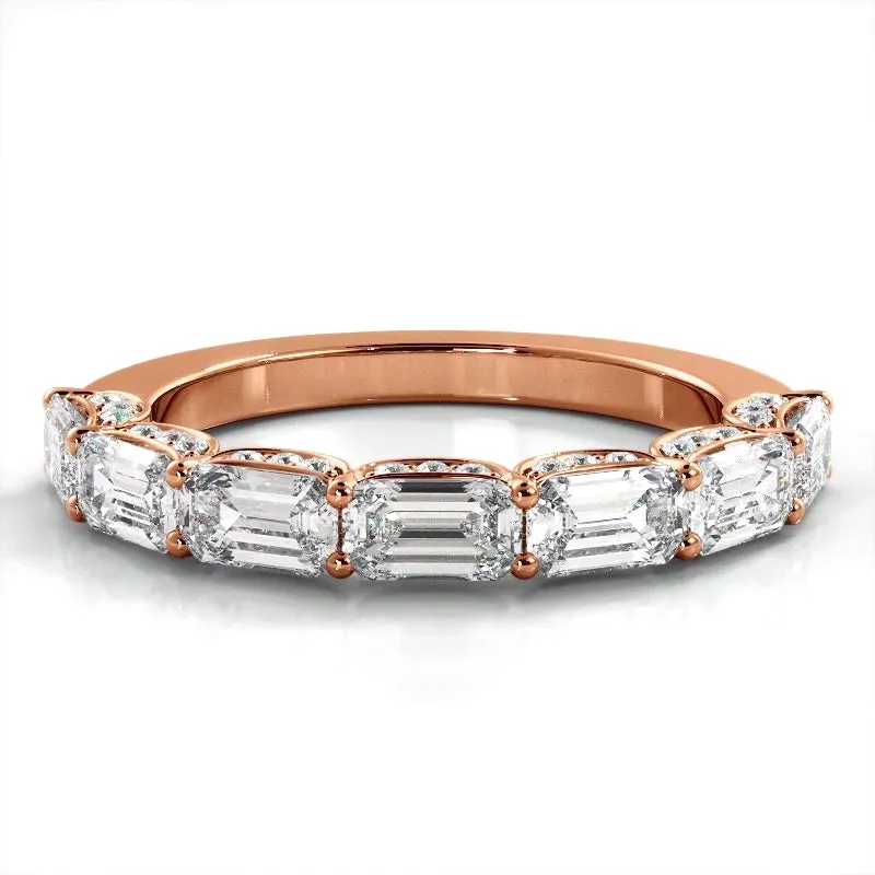 3.01 ct. Round And Emerald Diamond Wedding Band