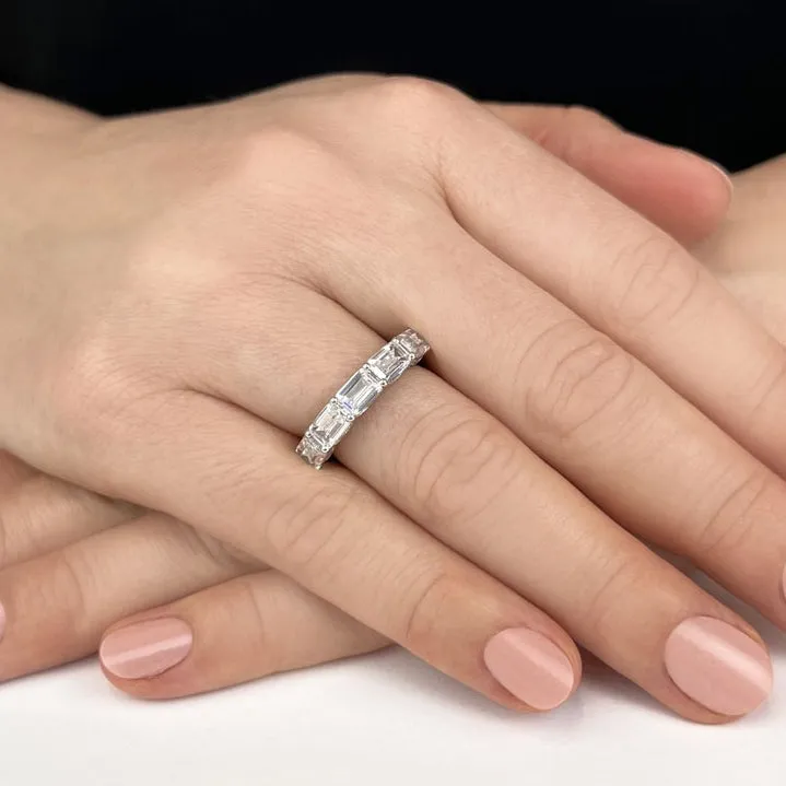 3.01 ct. Round And Emerald Diamond Wedding Band