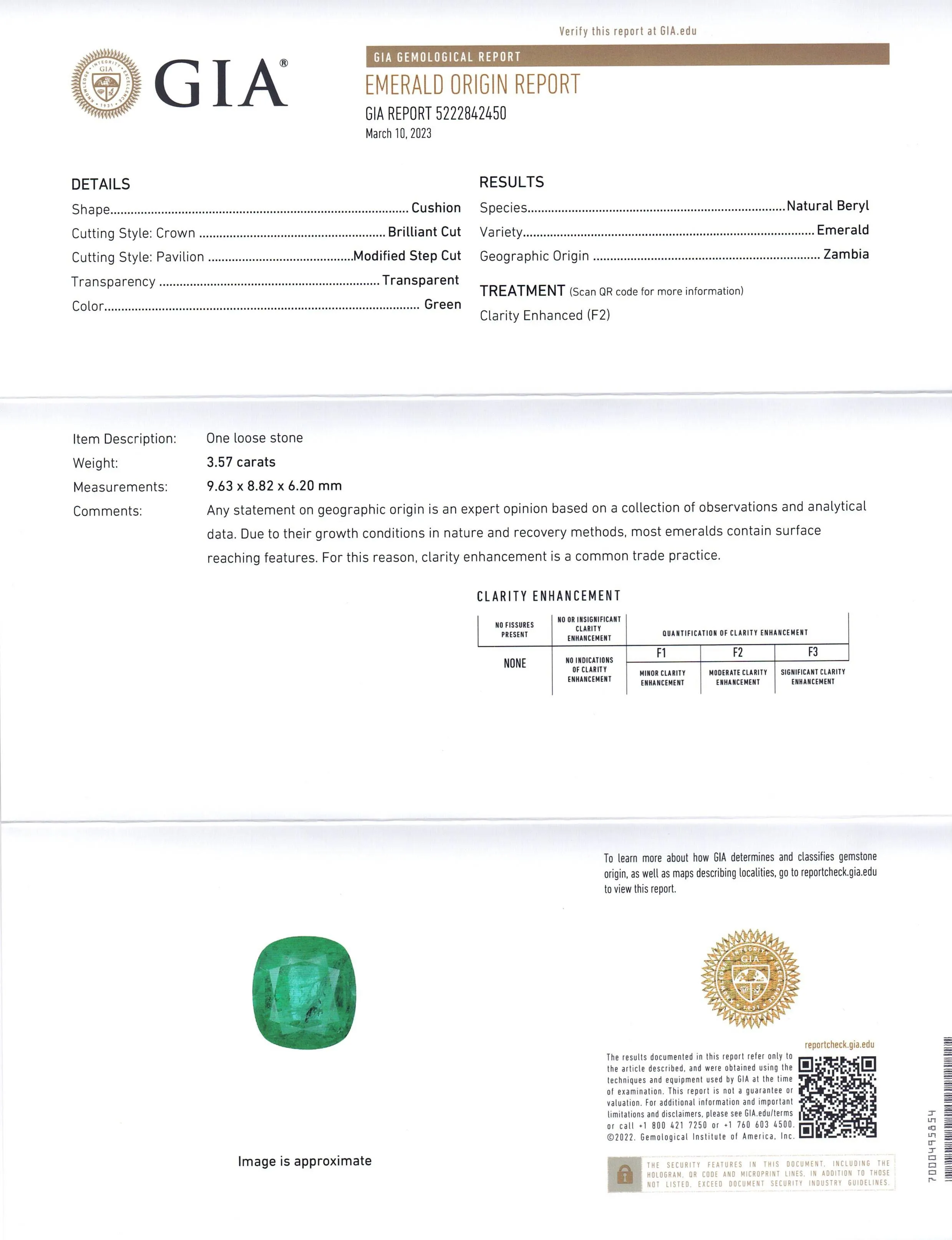 3.57ct Emerald, Diamond Statement or Engagement Ring set in 18k Yellow Gold, GIA Certified Zambia