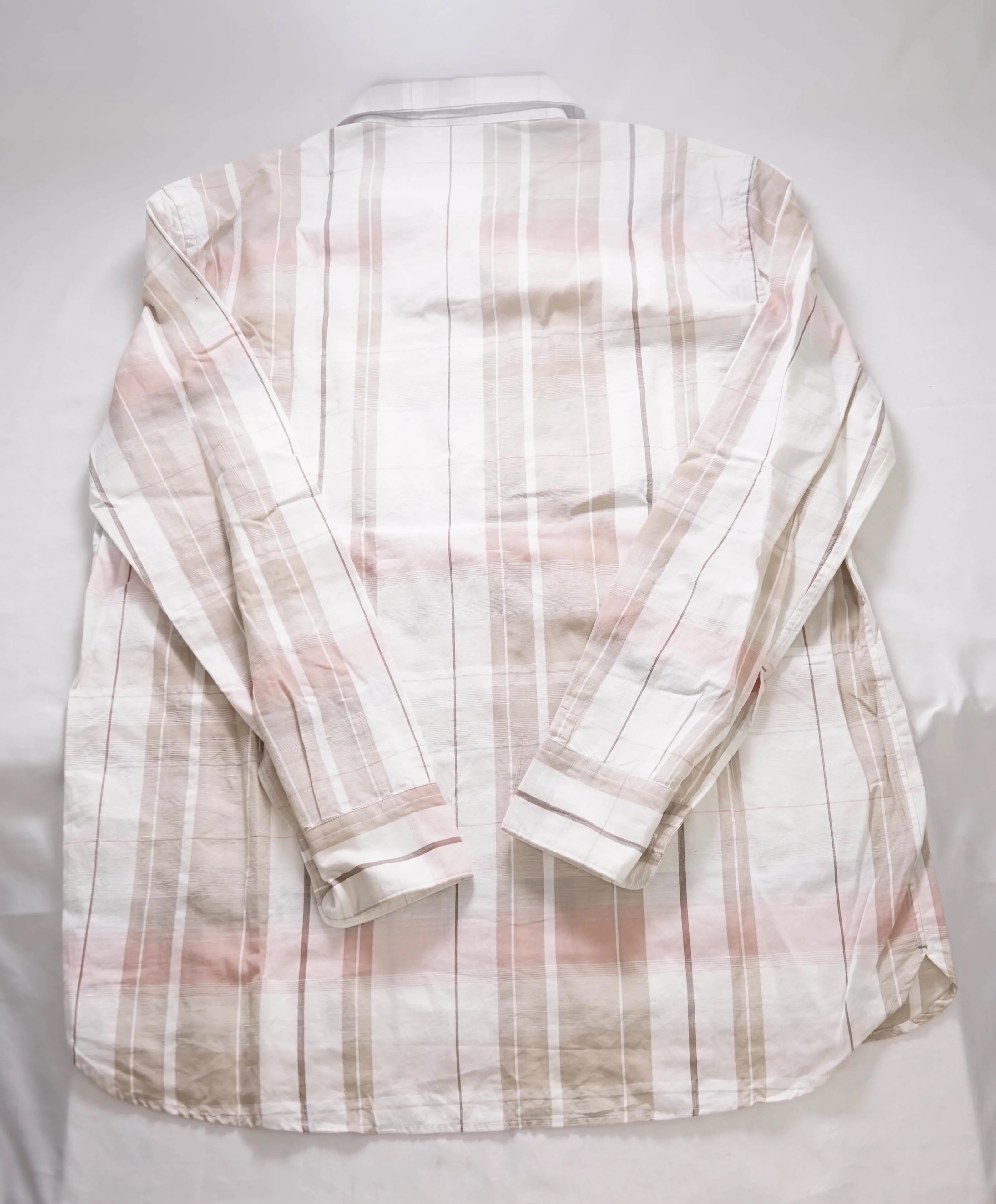 $495 ELEVENTY - *ALT STRIPE* Havana Collar LINEN/Cotton Shirt - M
