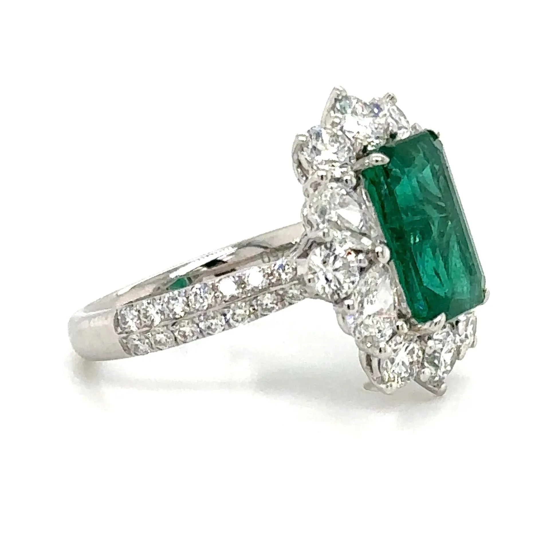5.12carat Emerald and Diamond Statement Ring