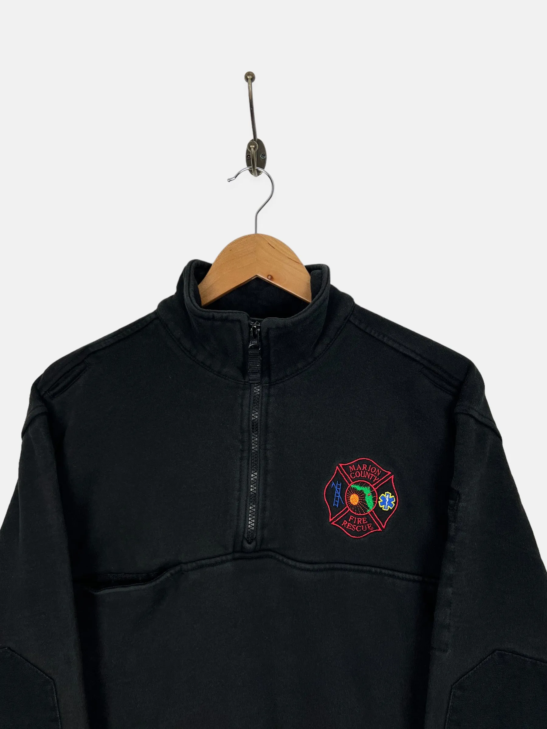90's Marlon County Fire Embroidered Vintage Quarterzip Sweatshirt Size 10