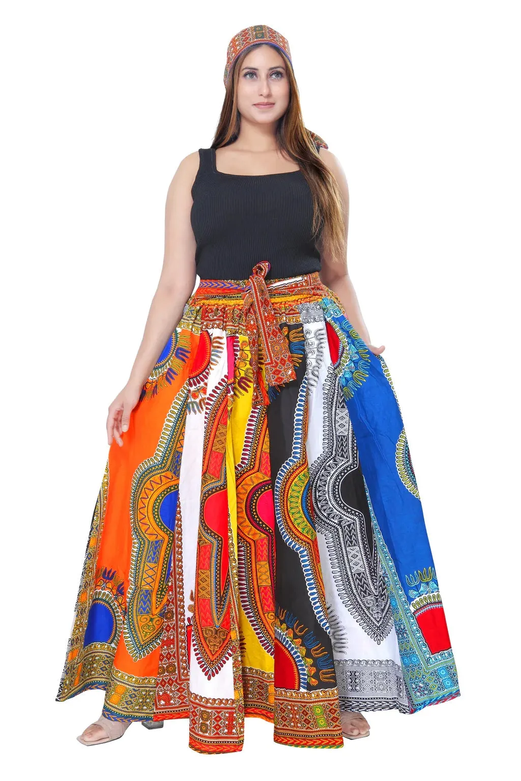 African Print Dashiki Maxi Skirt