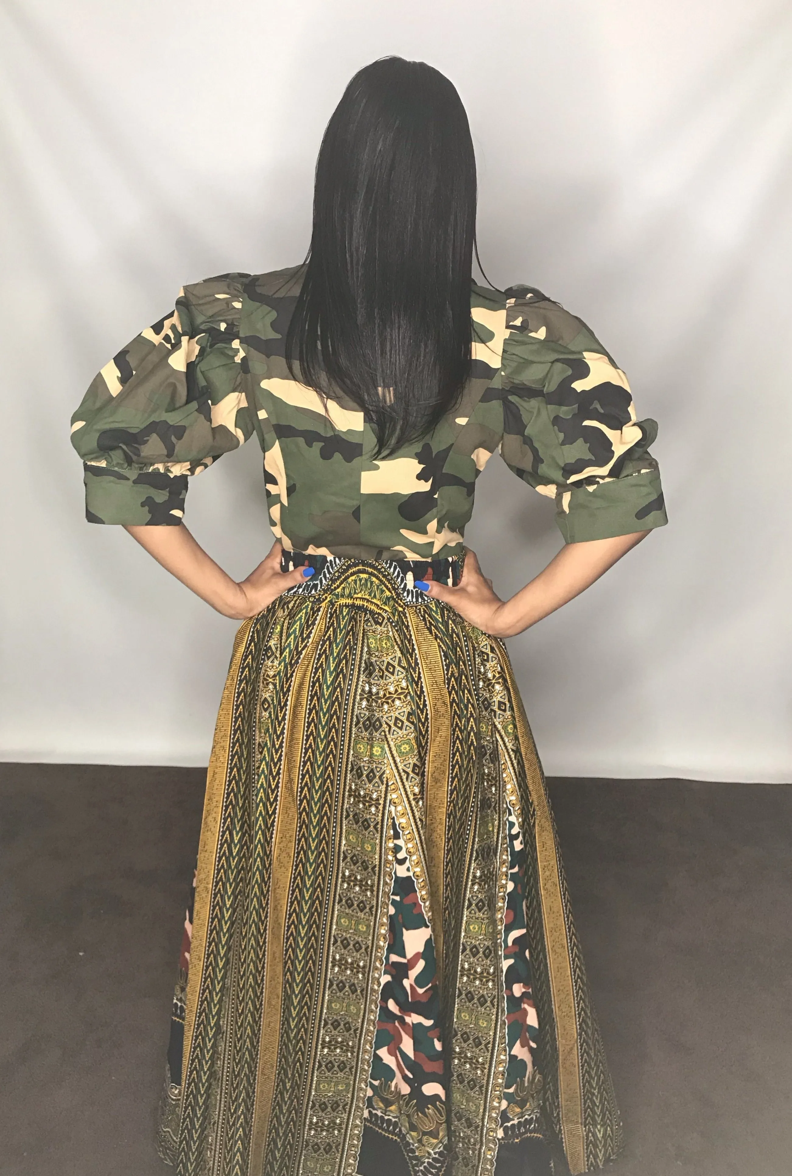 African Print Dashiki Maxi Skirt