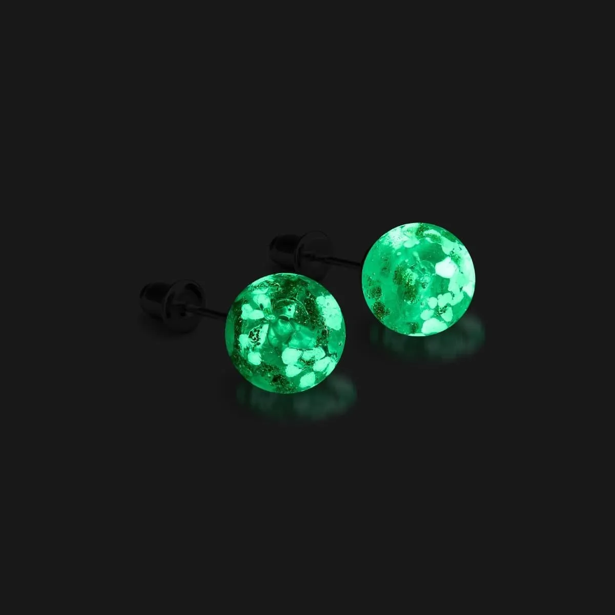 Amber | .925 Sterling Silver | Firefly Glass Stud Earrings