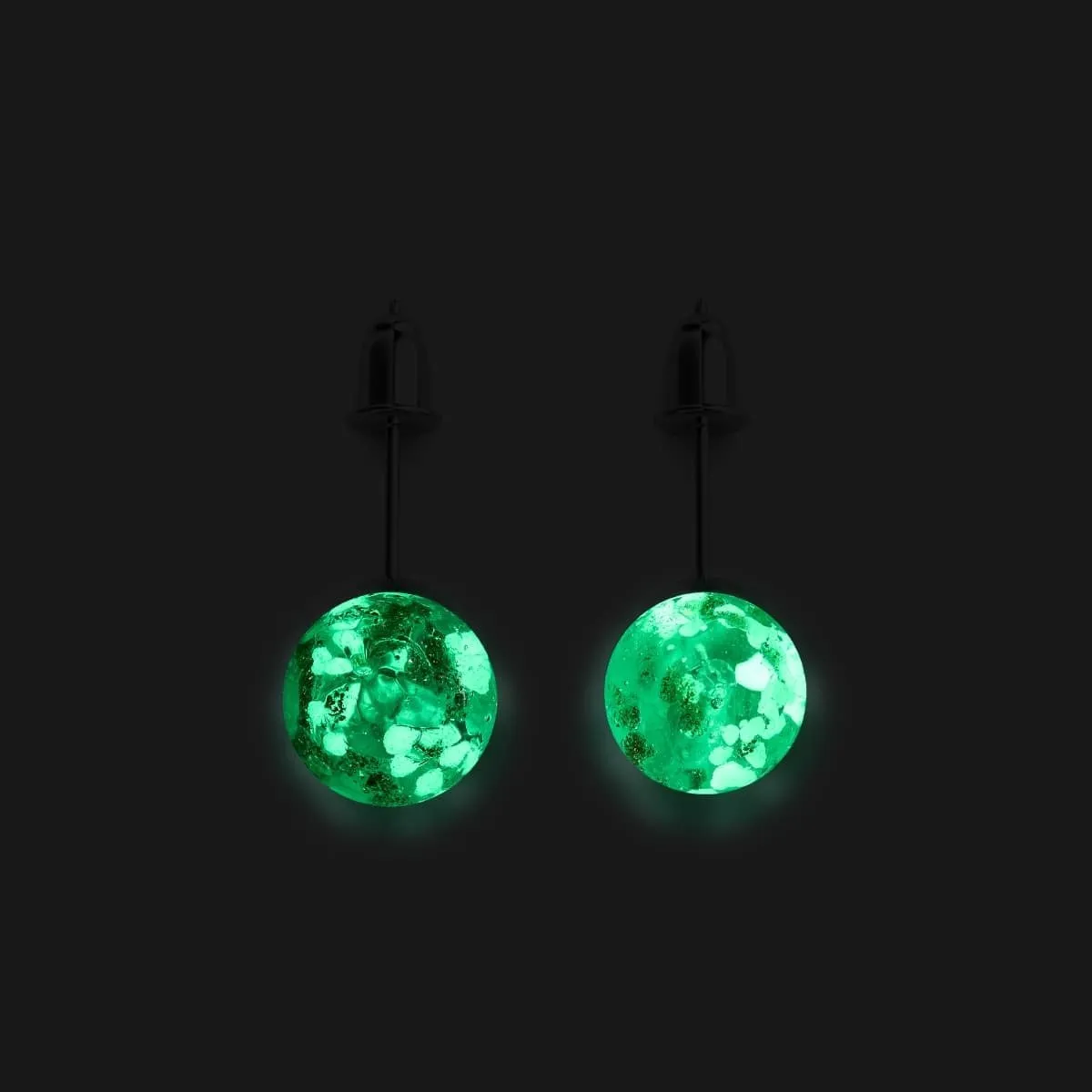 Amber | .925 Sterling Silver | Firefly Glass Stud Earrings