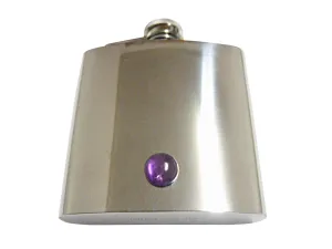 Amethyst Gemstone Pendant 6 Oz. Stainless Steel Flask