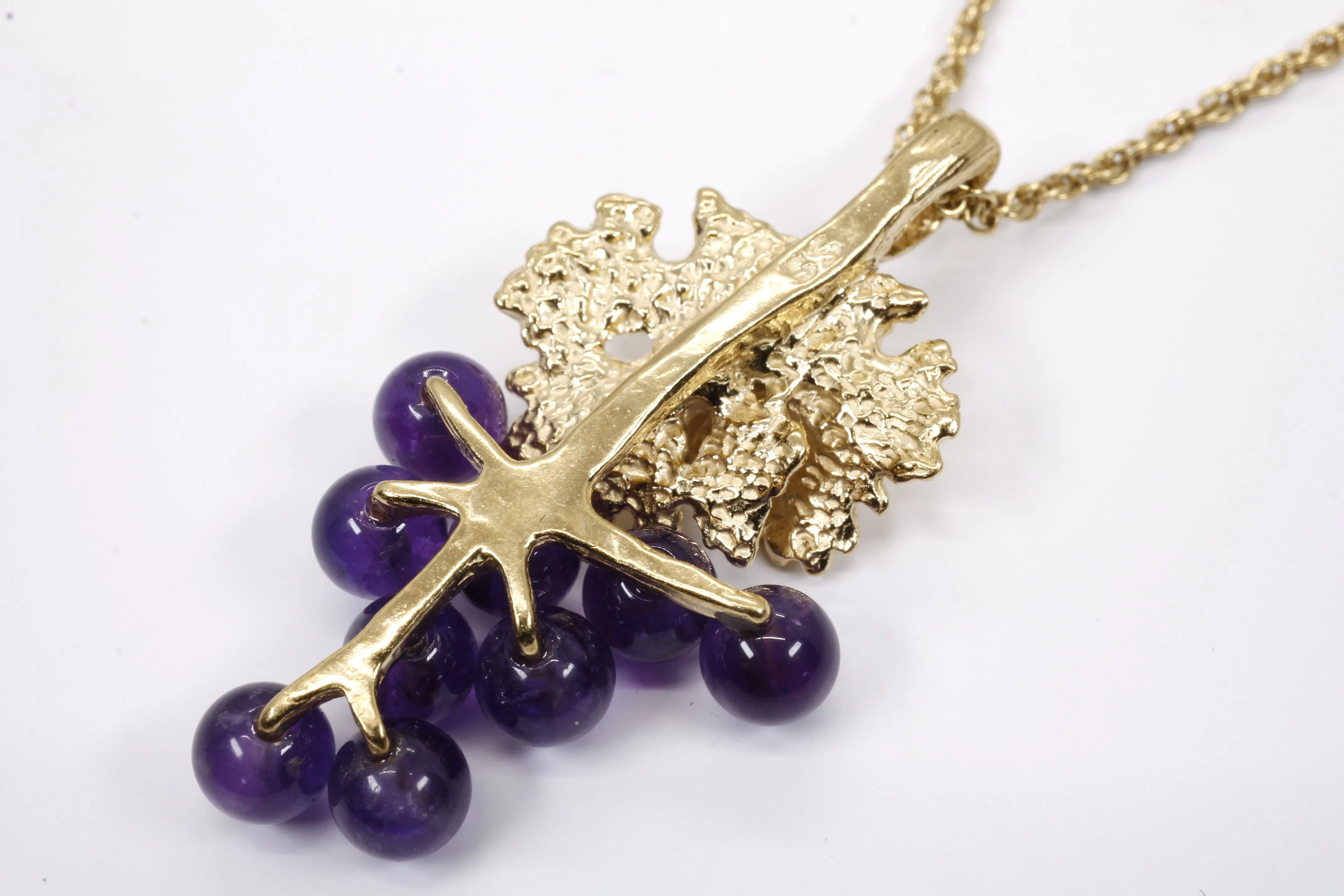 Amethyst Grape Cluster Necklace made in 14kt Gold Vermeil for wine lover gift