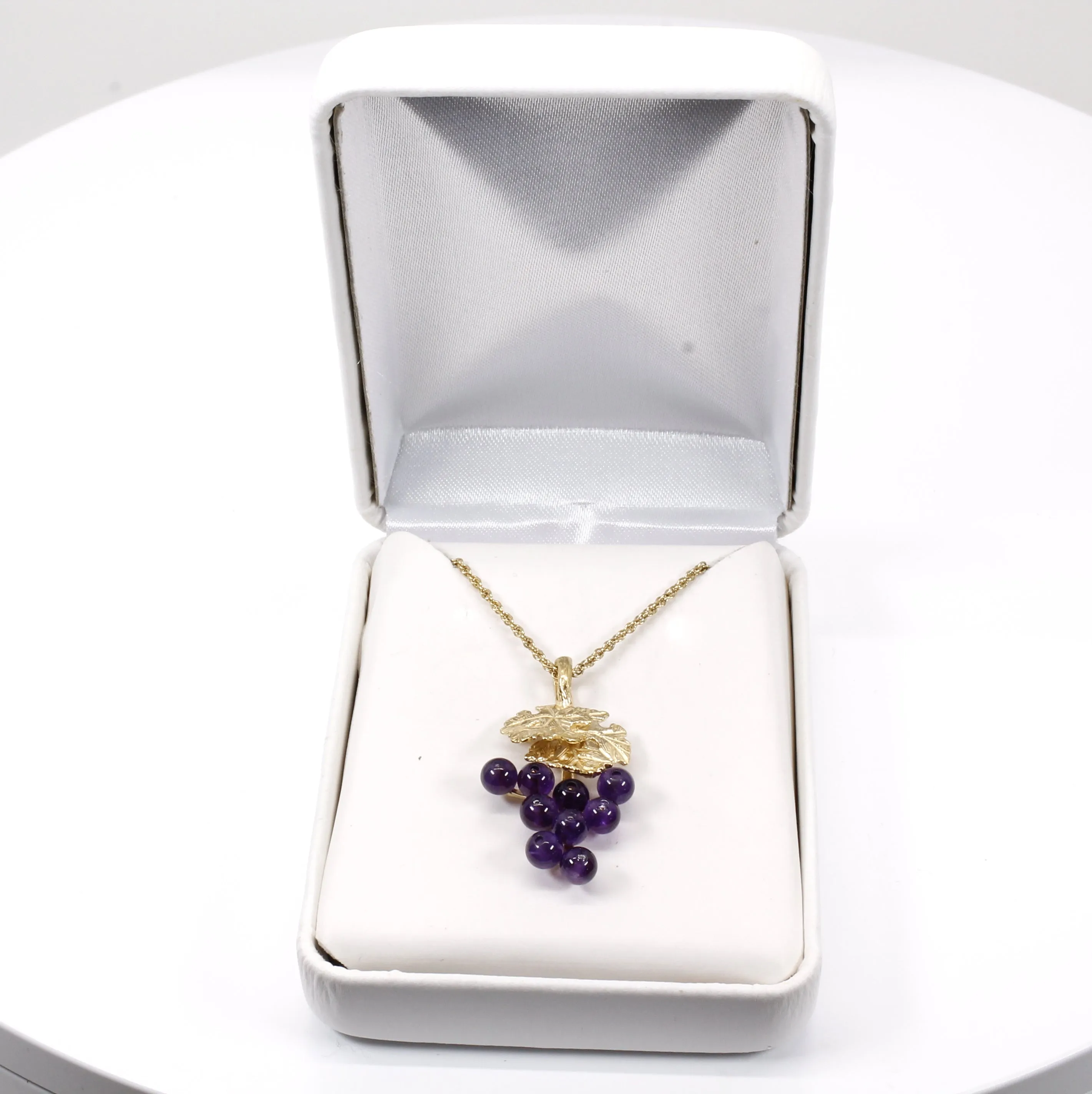 Amethyst Grape Cluster Necklace made in 14kt Gold Vermeil for wine lover gift