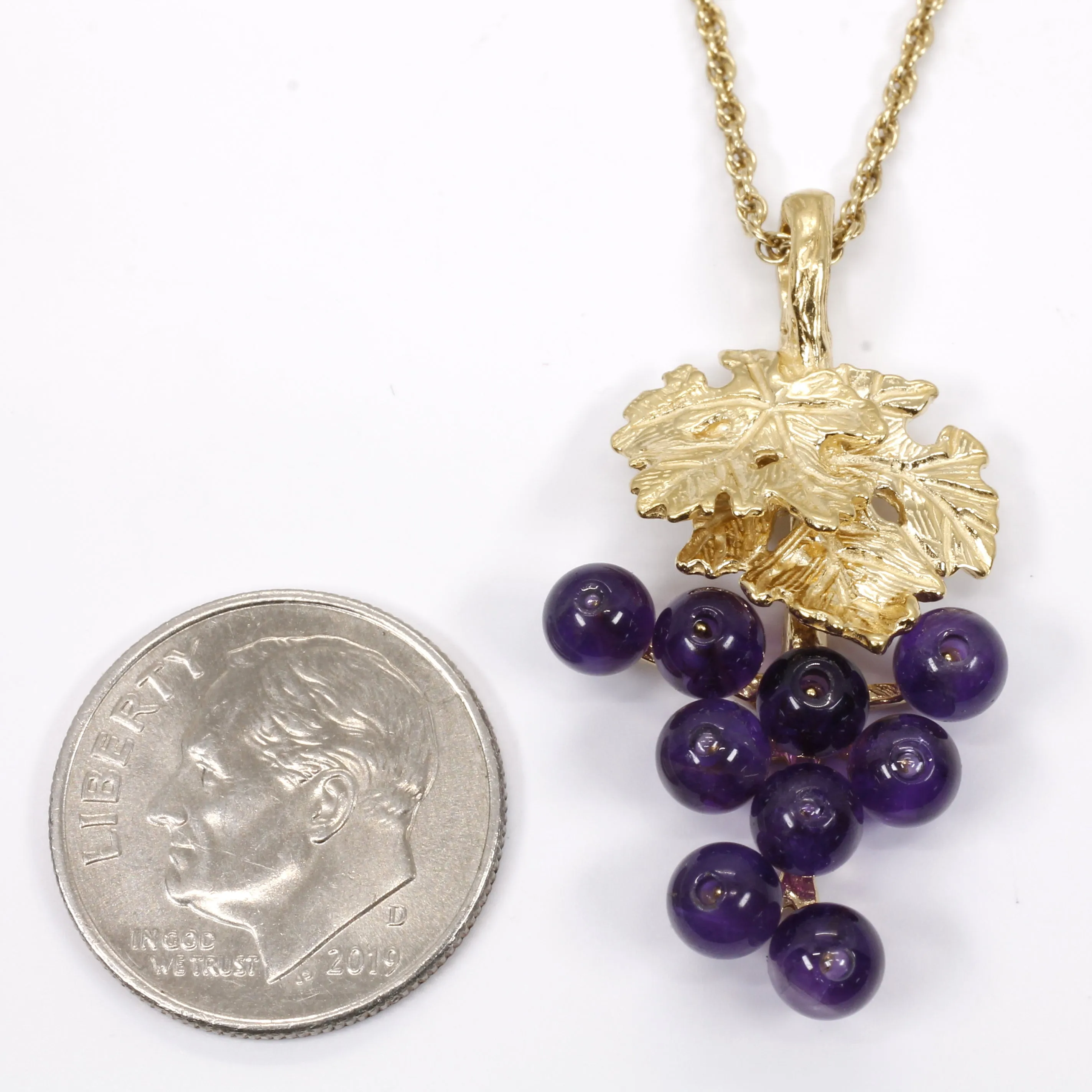 Amethyst Grape Cluster Necklace made in 14kt Gold Vermeil for wine lover gift