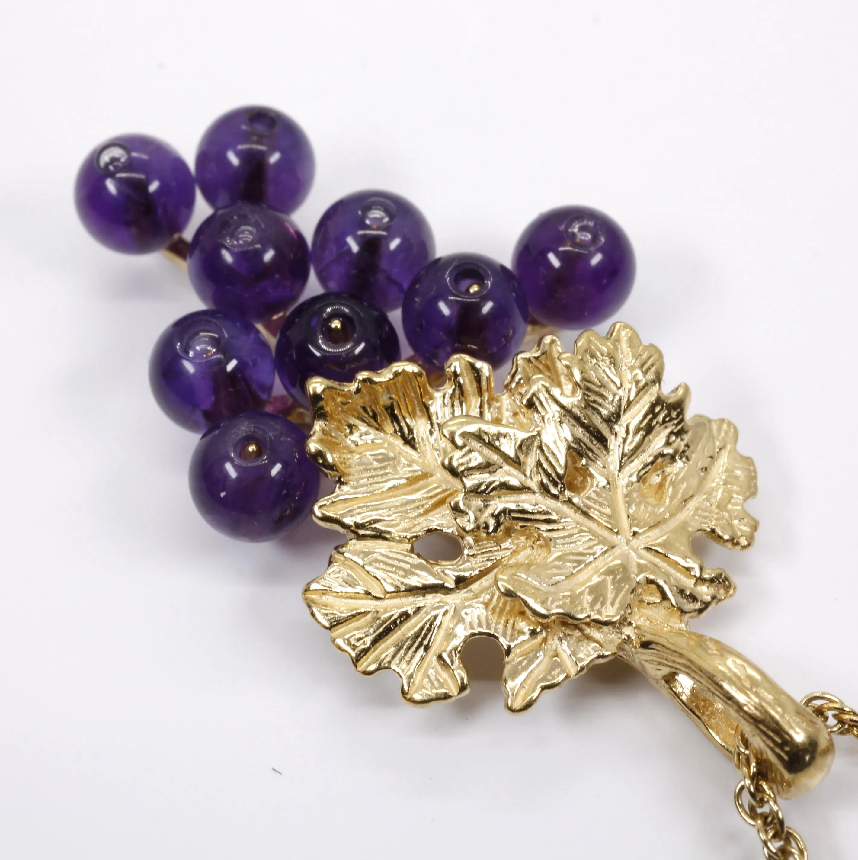 Amethyst Grape Cluster Necklace made in 14kt Gold Vermeil for wine lover gift