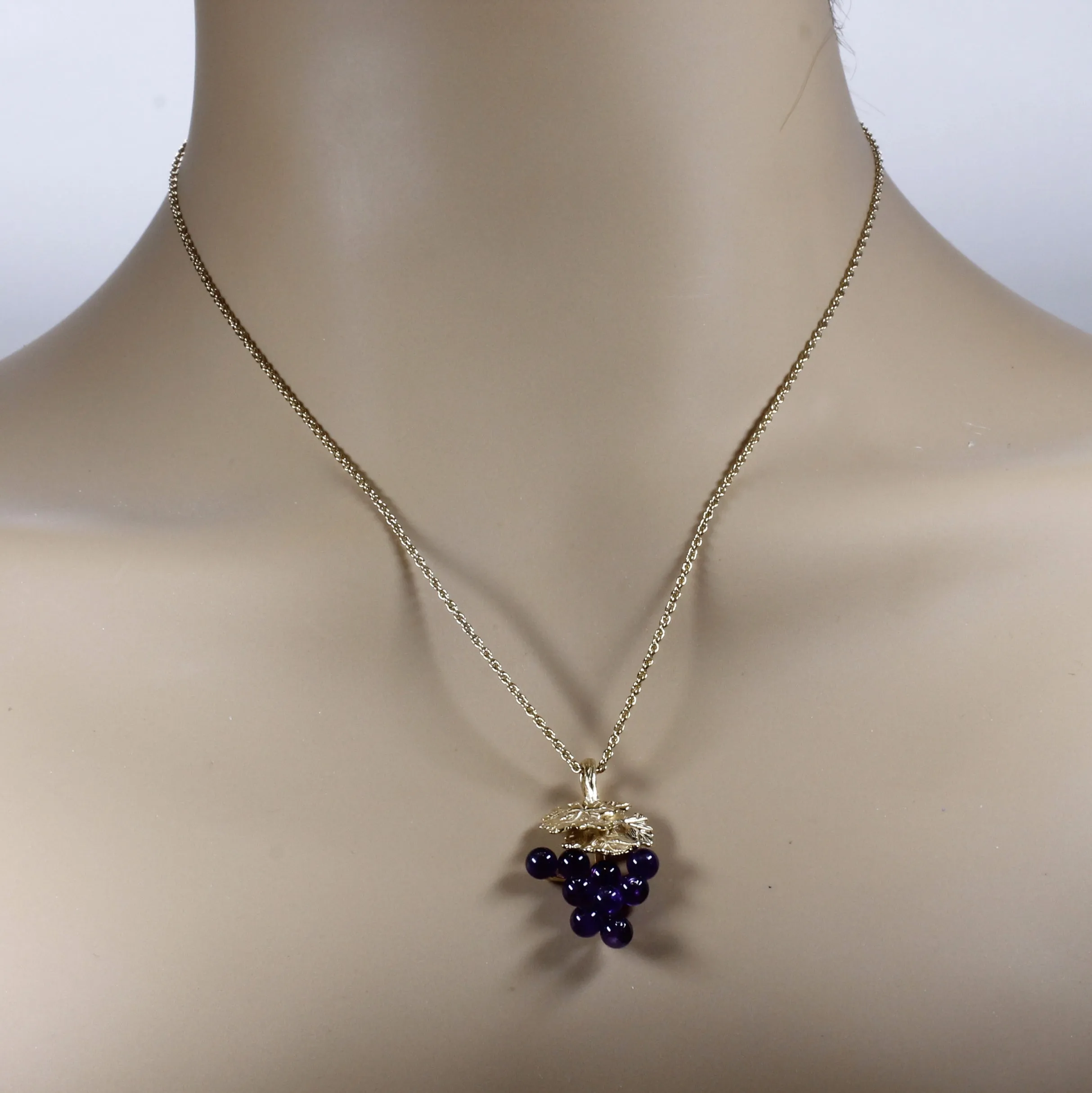 Amethyst Grape Cluster Necklace made in 14kt Gold Vermeil for wine lover gift