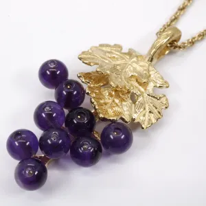 Amethyst Grape Cluster Necklace made in 14kt Gold Vermeil for wine lover gift