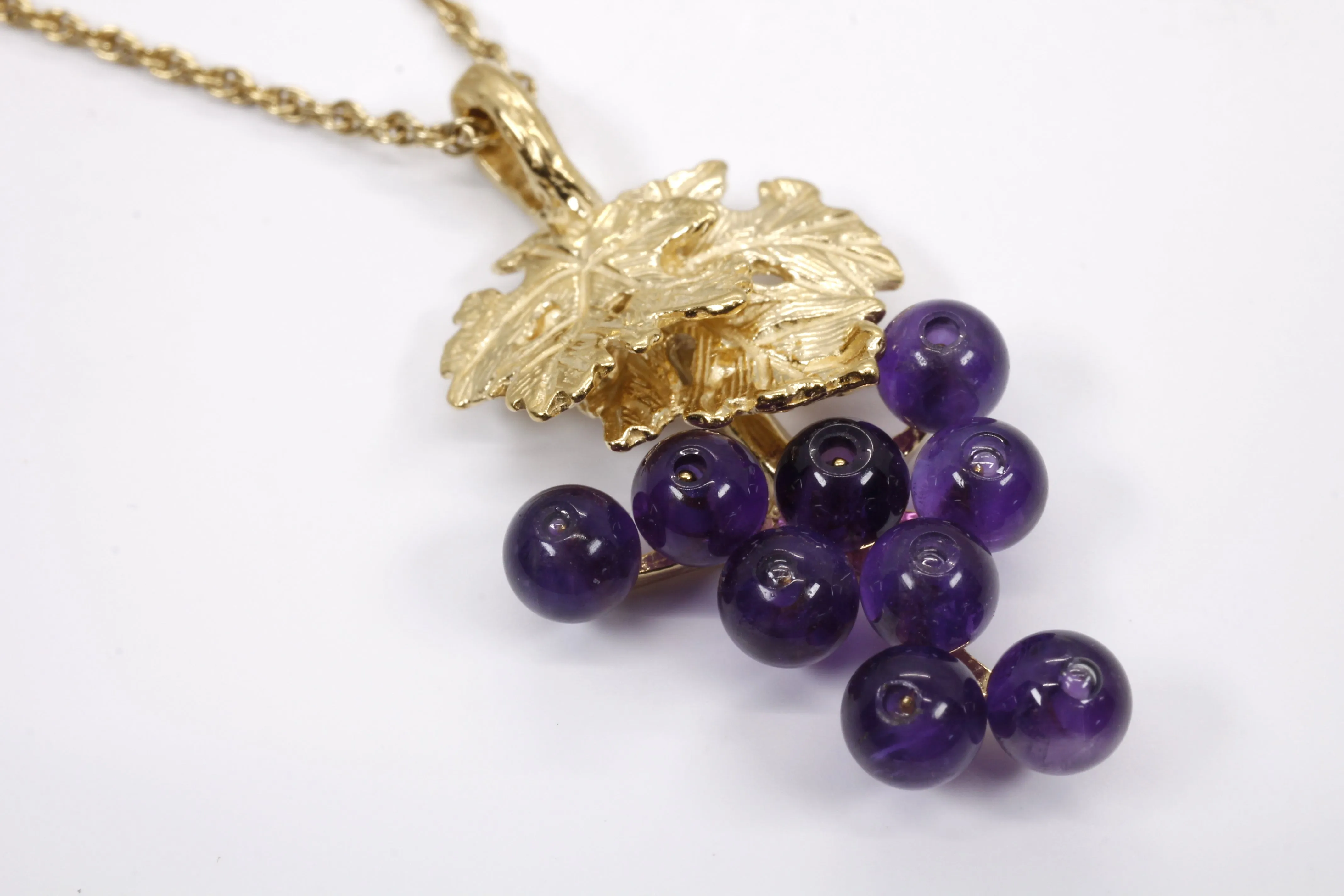 Amethyst Grape Cluster Necklace made in 14kt Gold Vermeil for wine lover gift