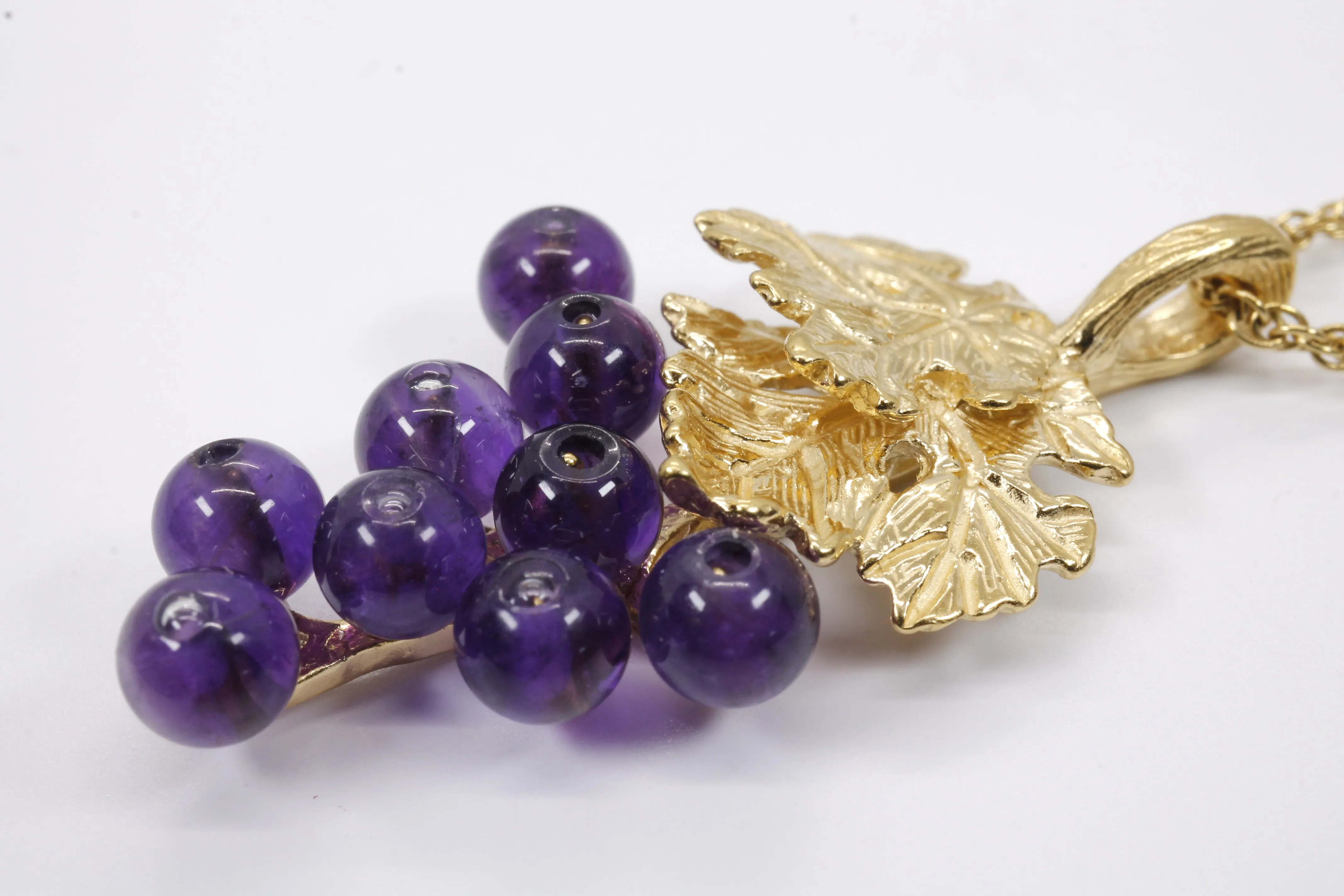 Amethyst Grape Cluster Necklace made in 14kt Gold Vermeil for wine lover gift