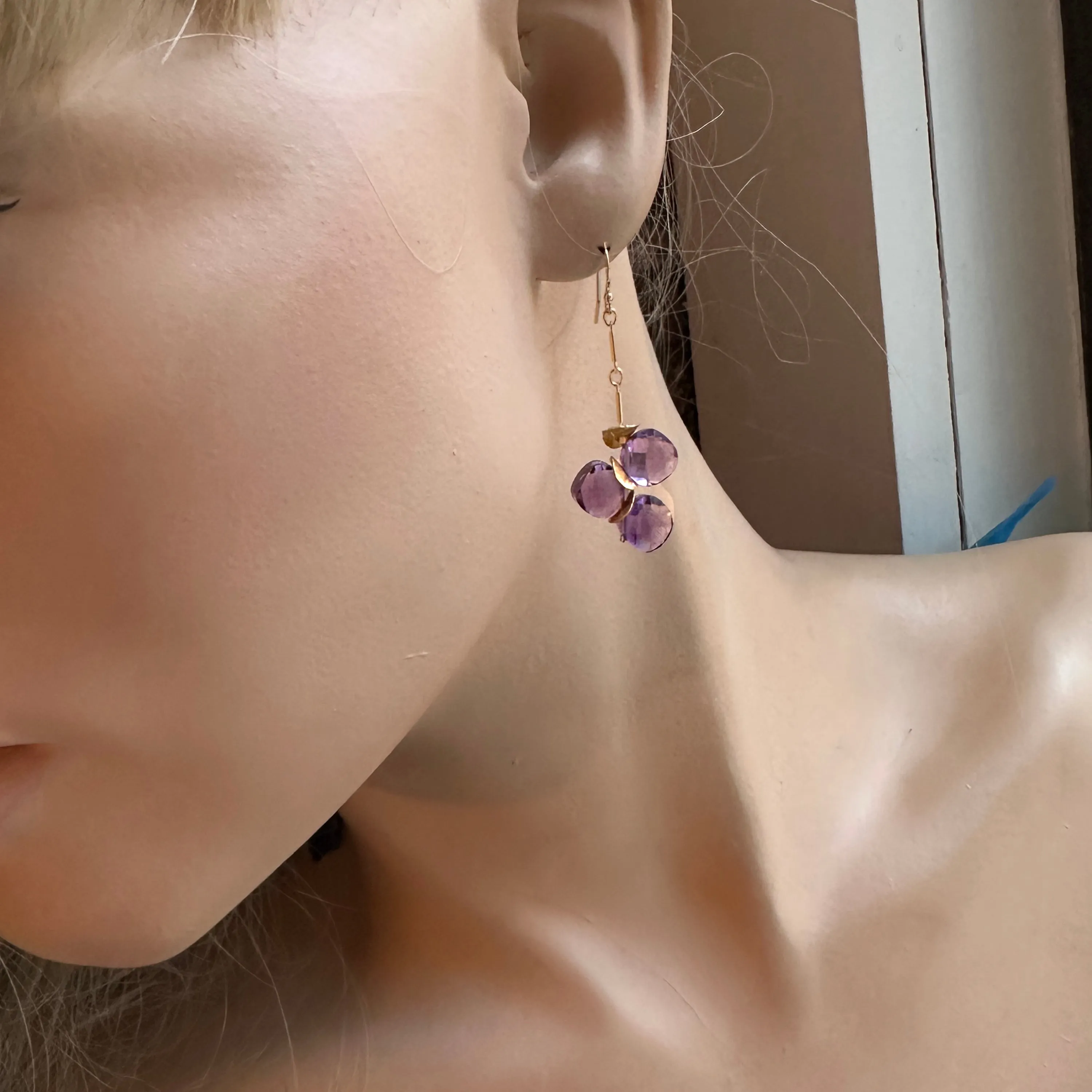 Amethyst Purple Passion Gold Earrings