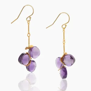 Amethyst Purple Passion Gold Earrings