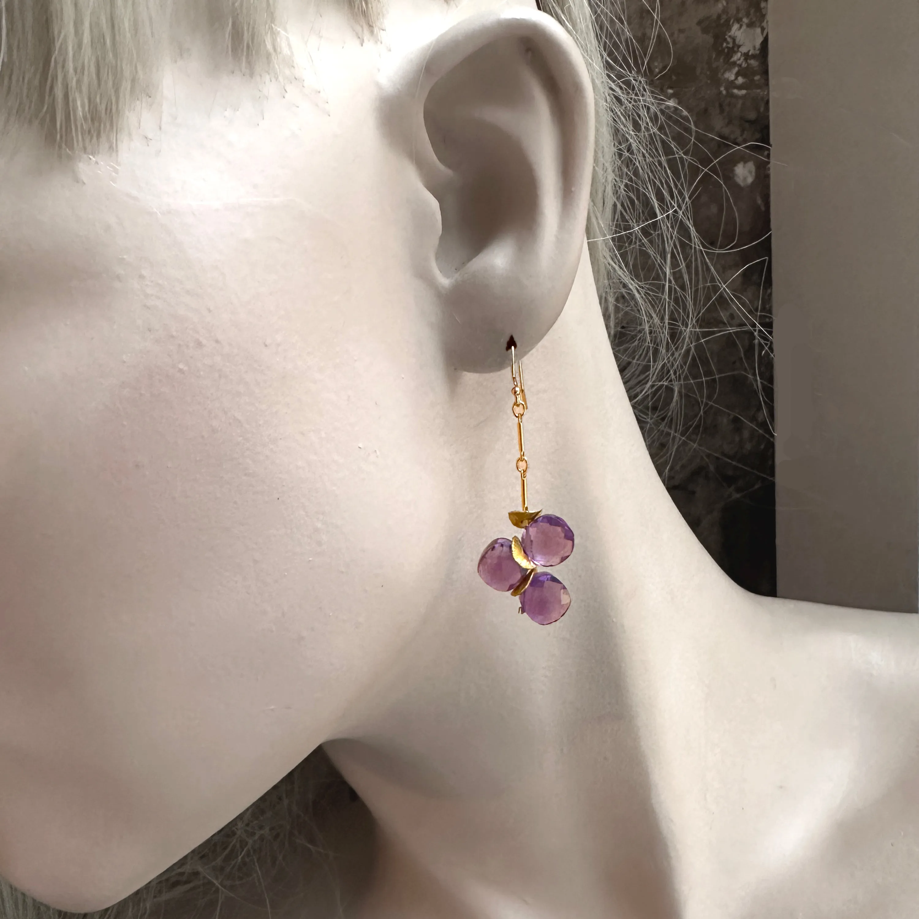 Amethyst Purple Passion Gold Earrings