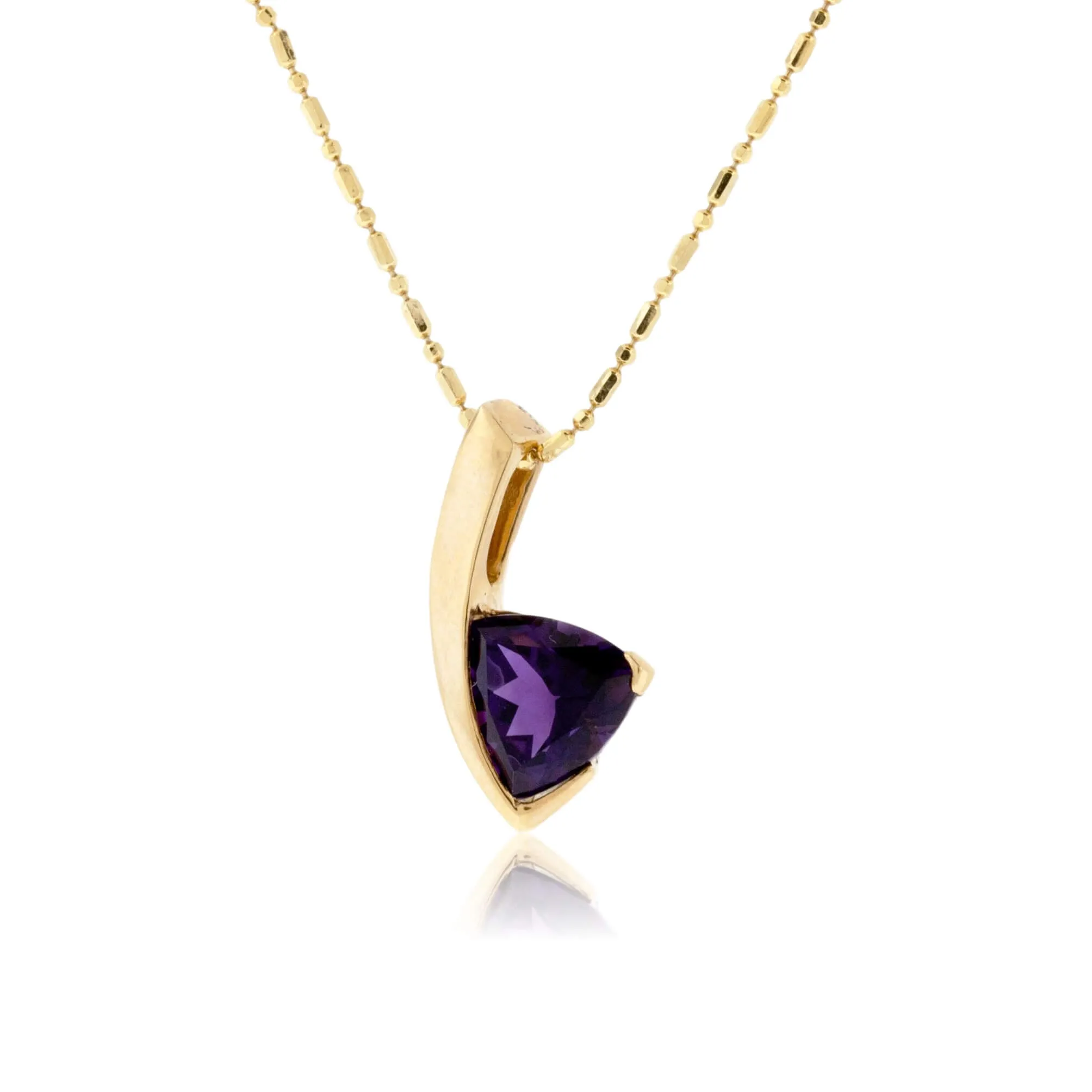Amethyst Solitaire Trillion Pendant