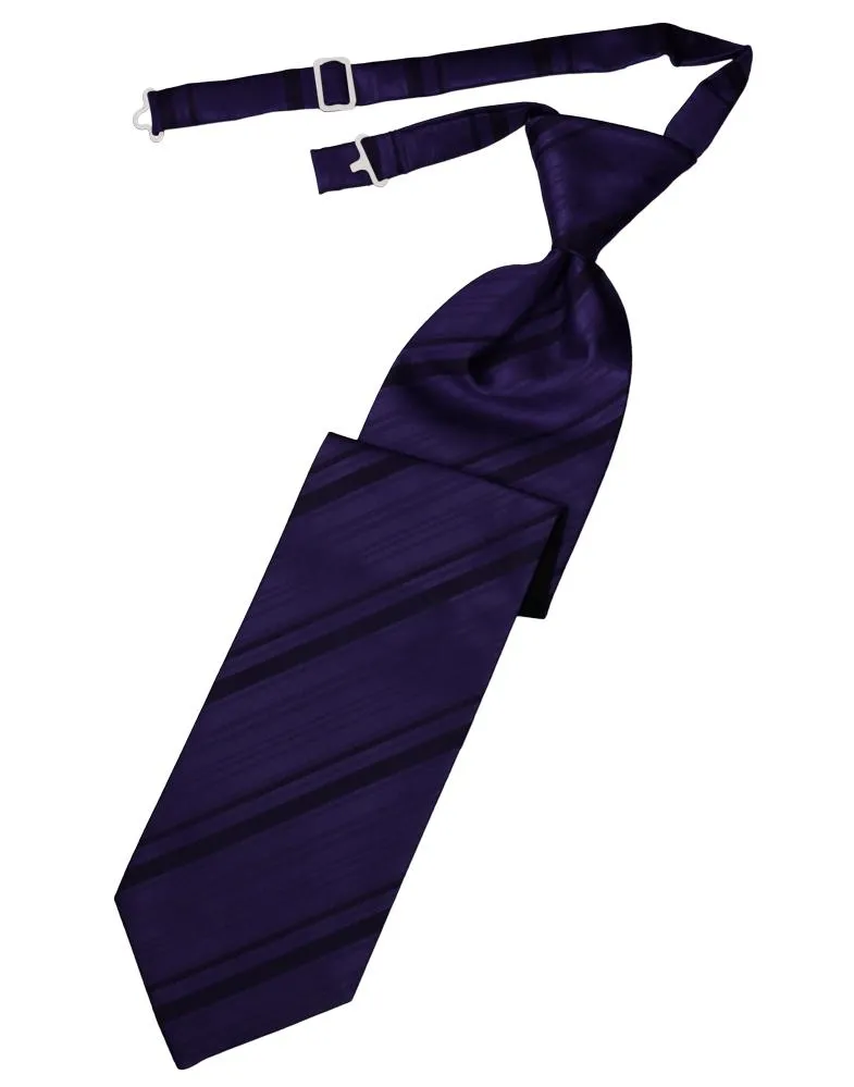 Amethyst Striped Satin Necktie