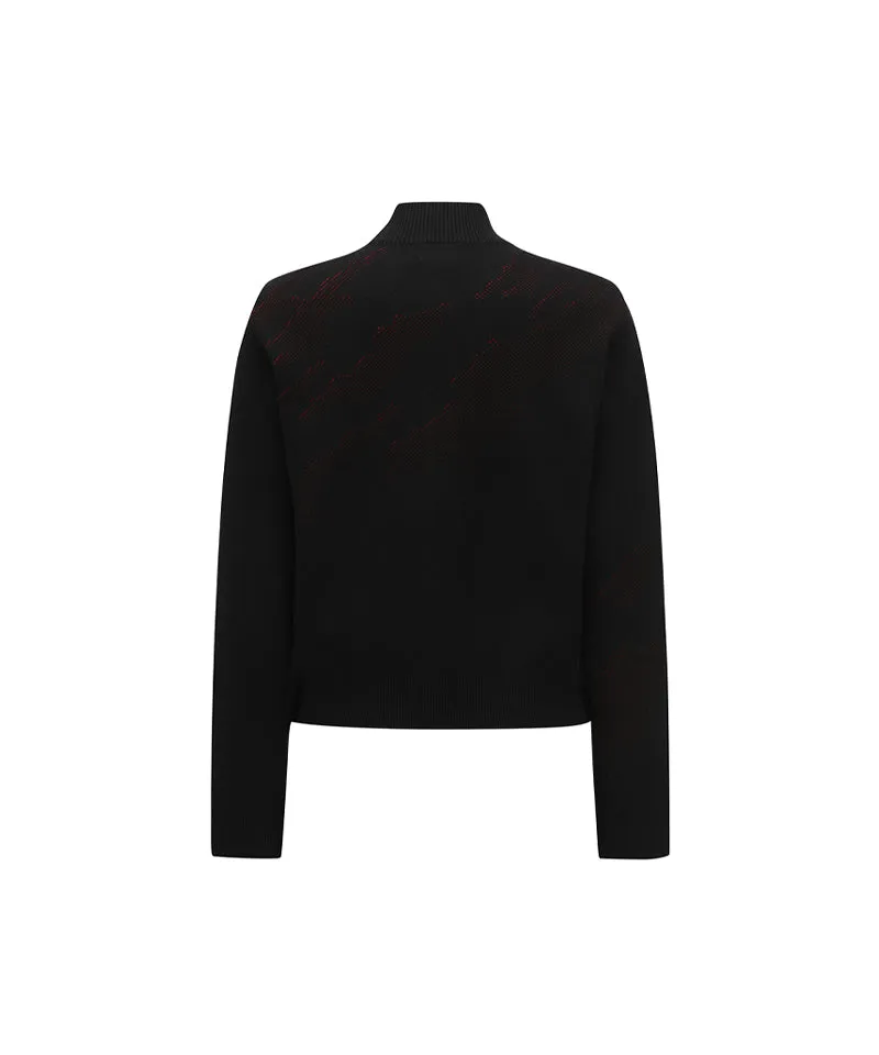ANEW Golf Women's SP Camo Pattern Knit Cardigan - Black