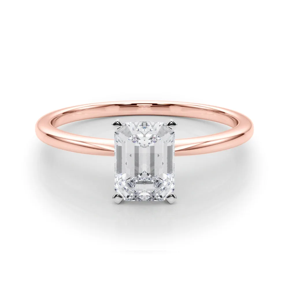 Angelica Emerald Lab Grown Diamond Solitaire Engagement Ring IGI Certified