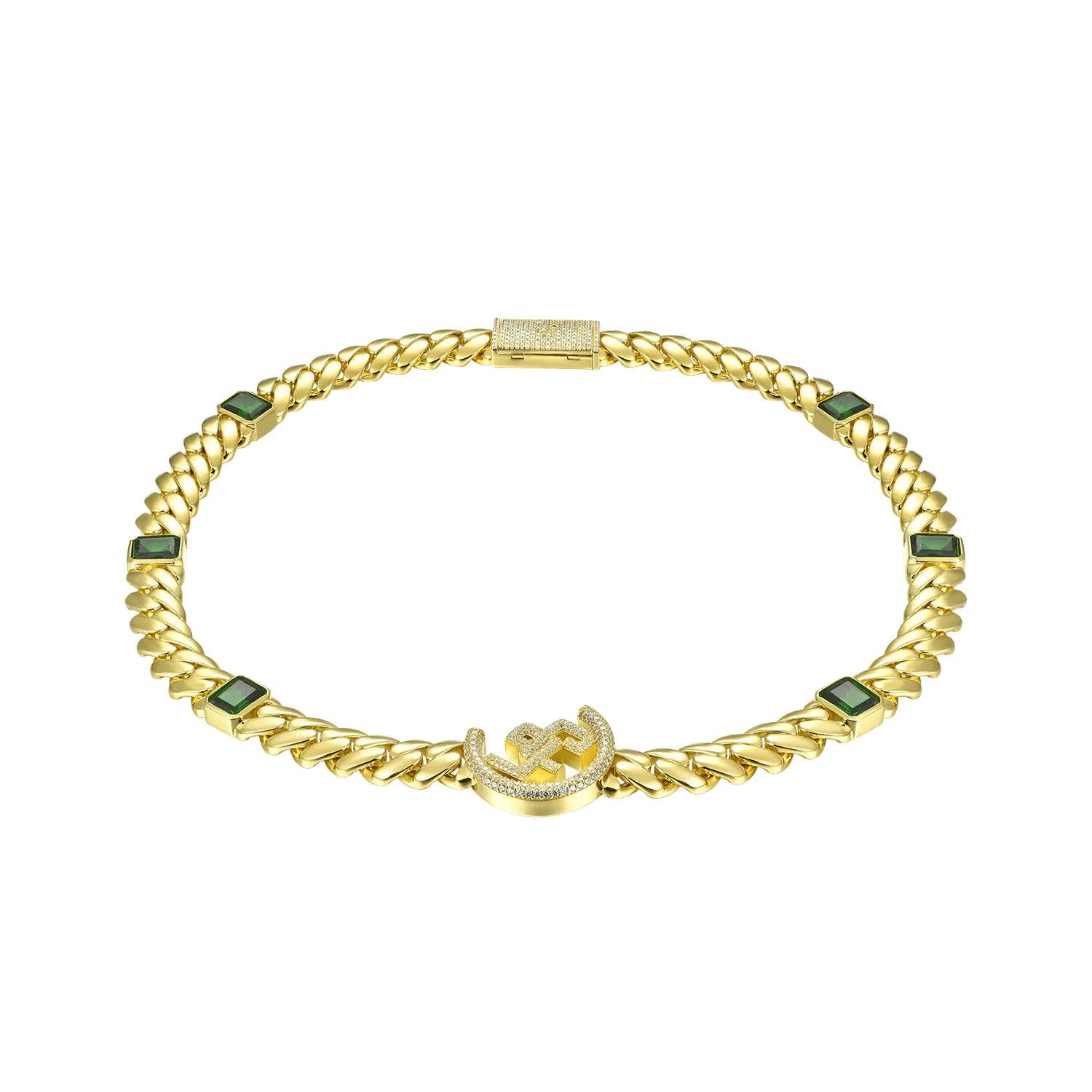 APORRO X GG Emerald Cuban Chain -12mm
