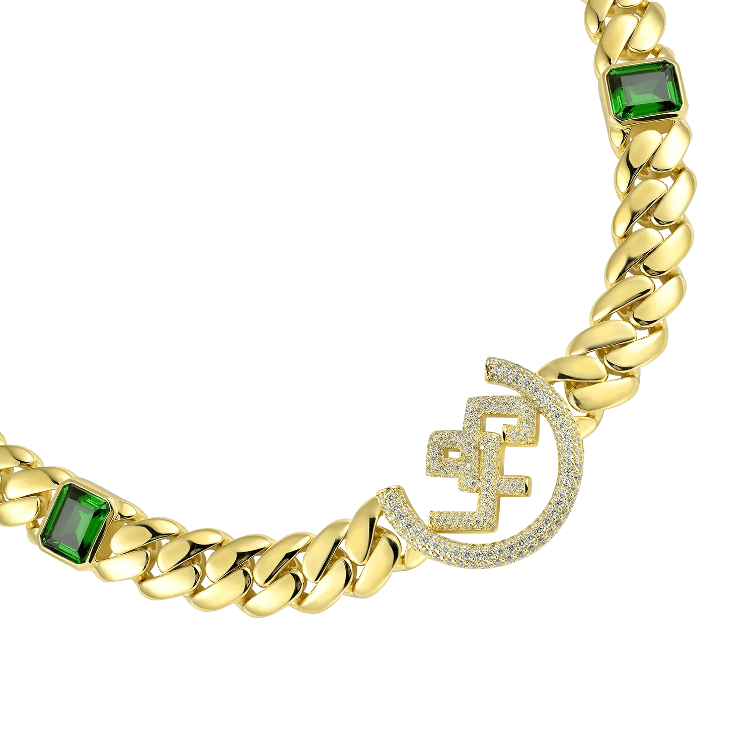 APORRO X GG Emerald Cuban Chain -12mm